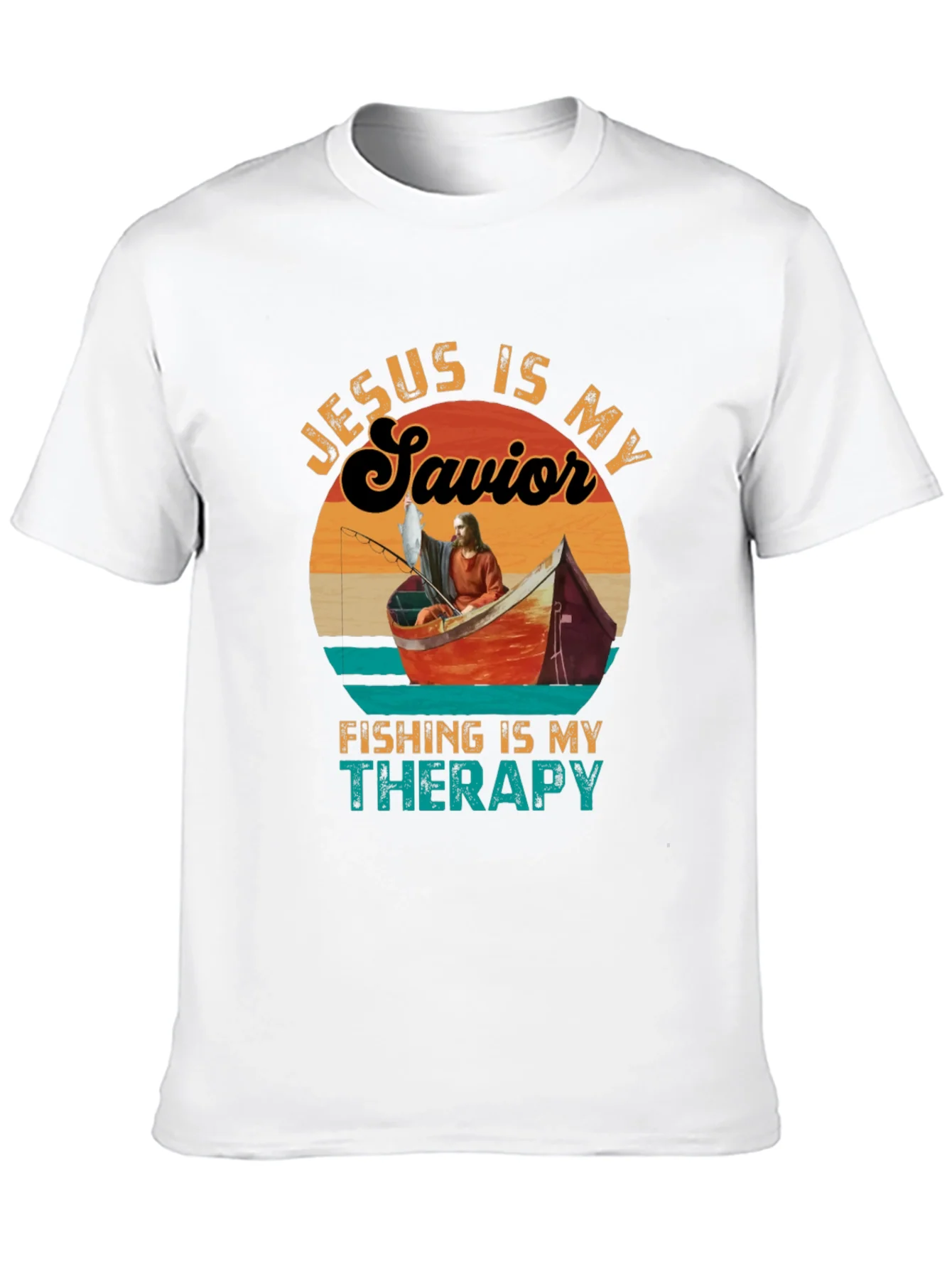 Camiseta Jes¨²s es mi Salvador Pesca mi Terapia
