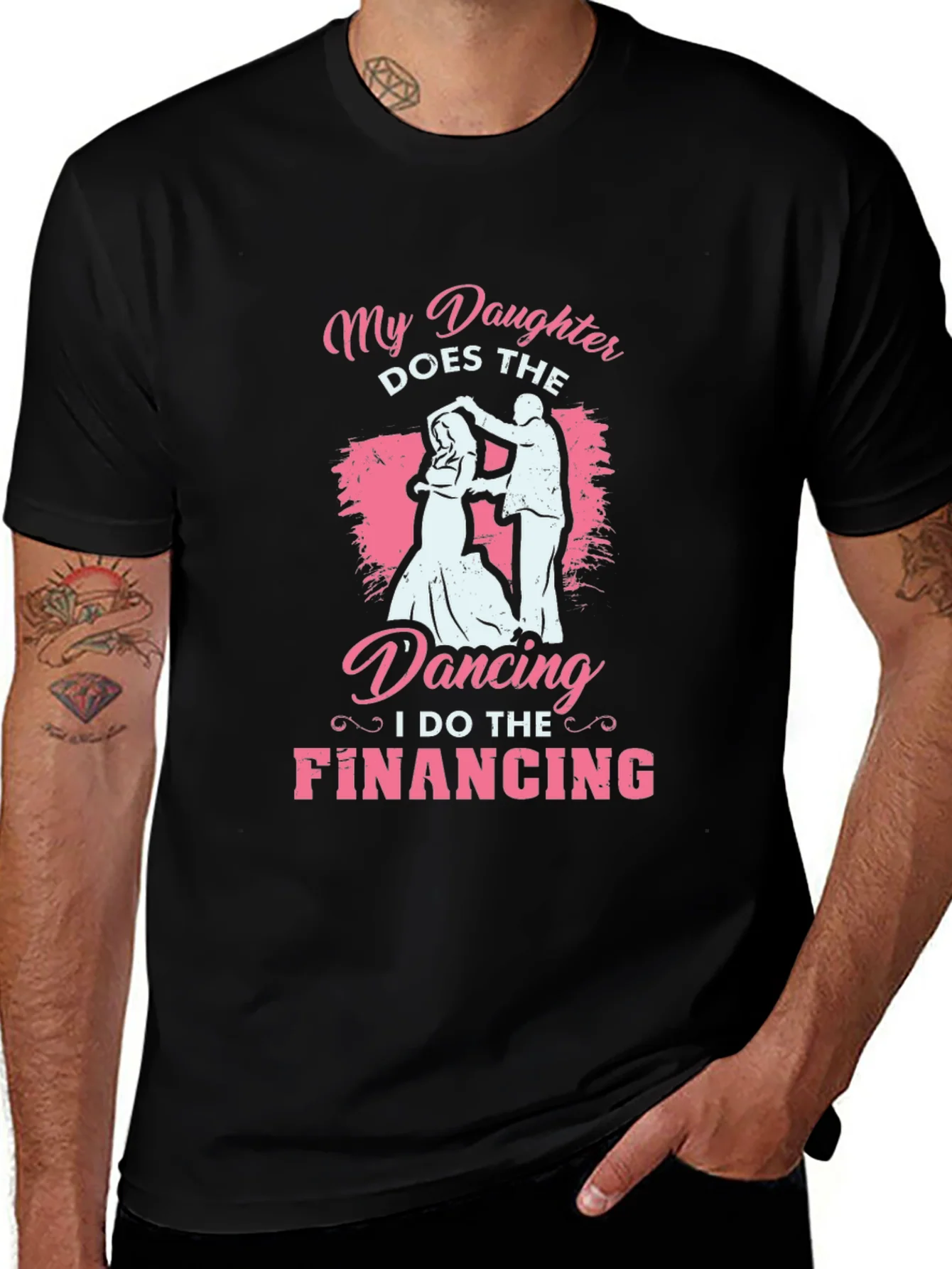 Camiseta Negra: Mi Hija Baila Yo Financio