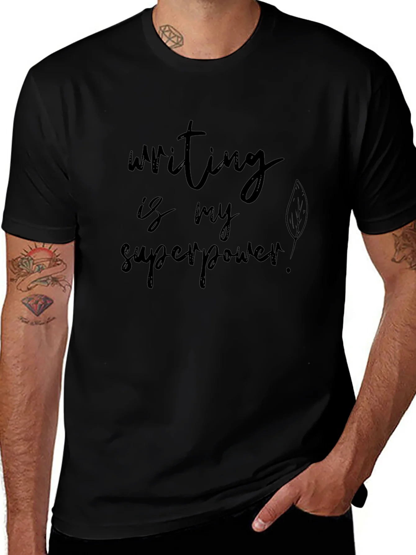 Camiseta Negra: Escribir es mi Superpoder