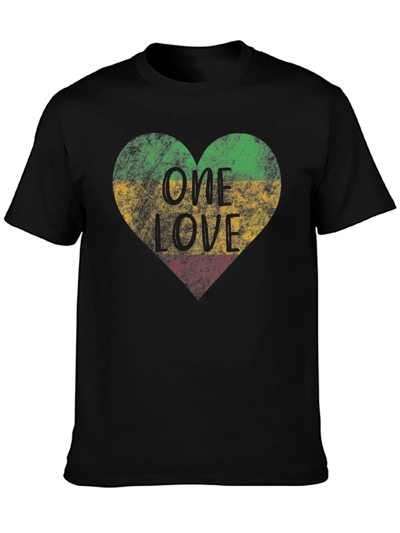 Camiseta Negra One Love Rasta