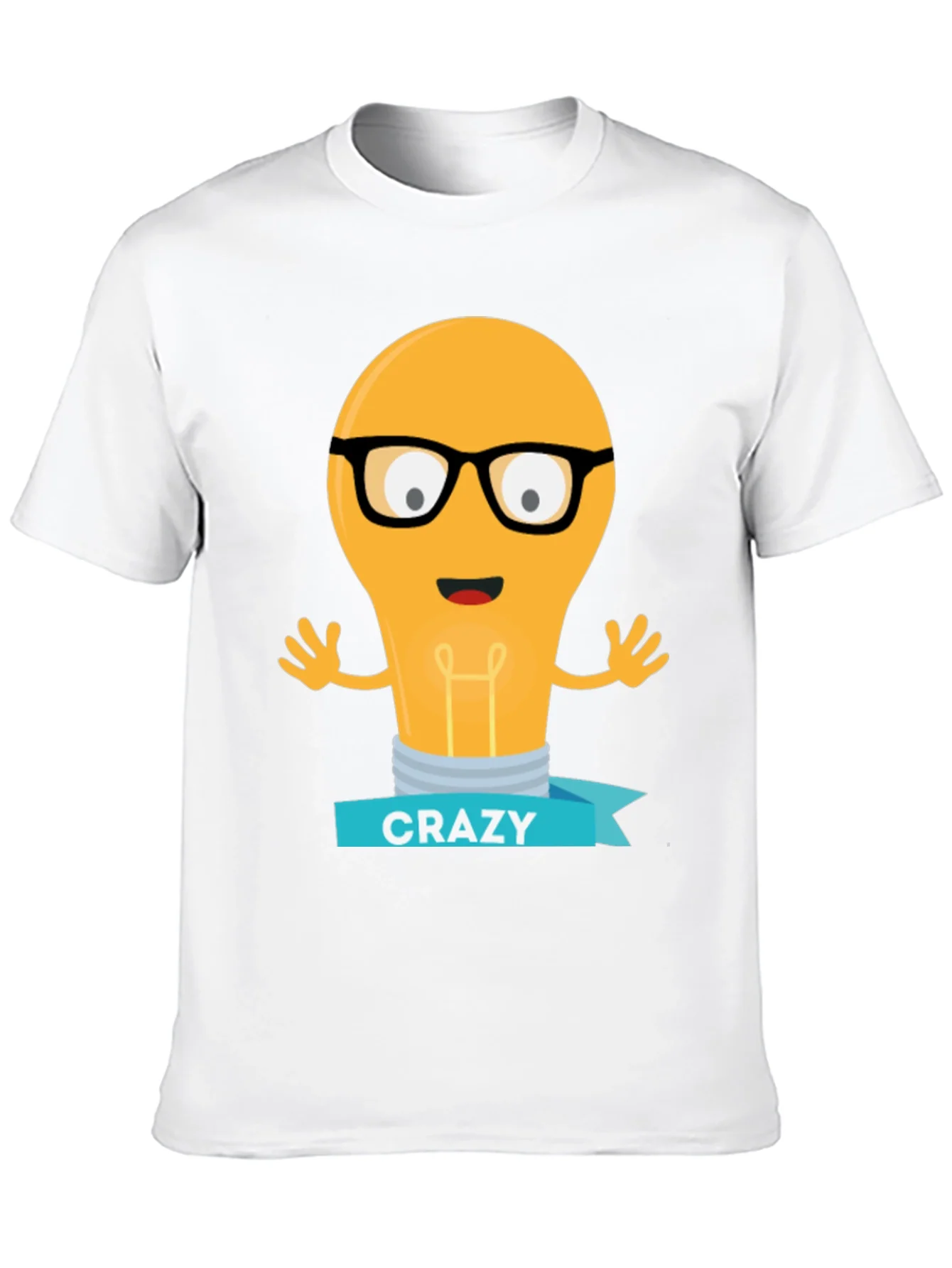 Camiseta Negra con Dibujo de Bombilla Crazy