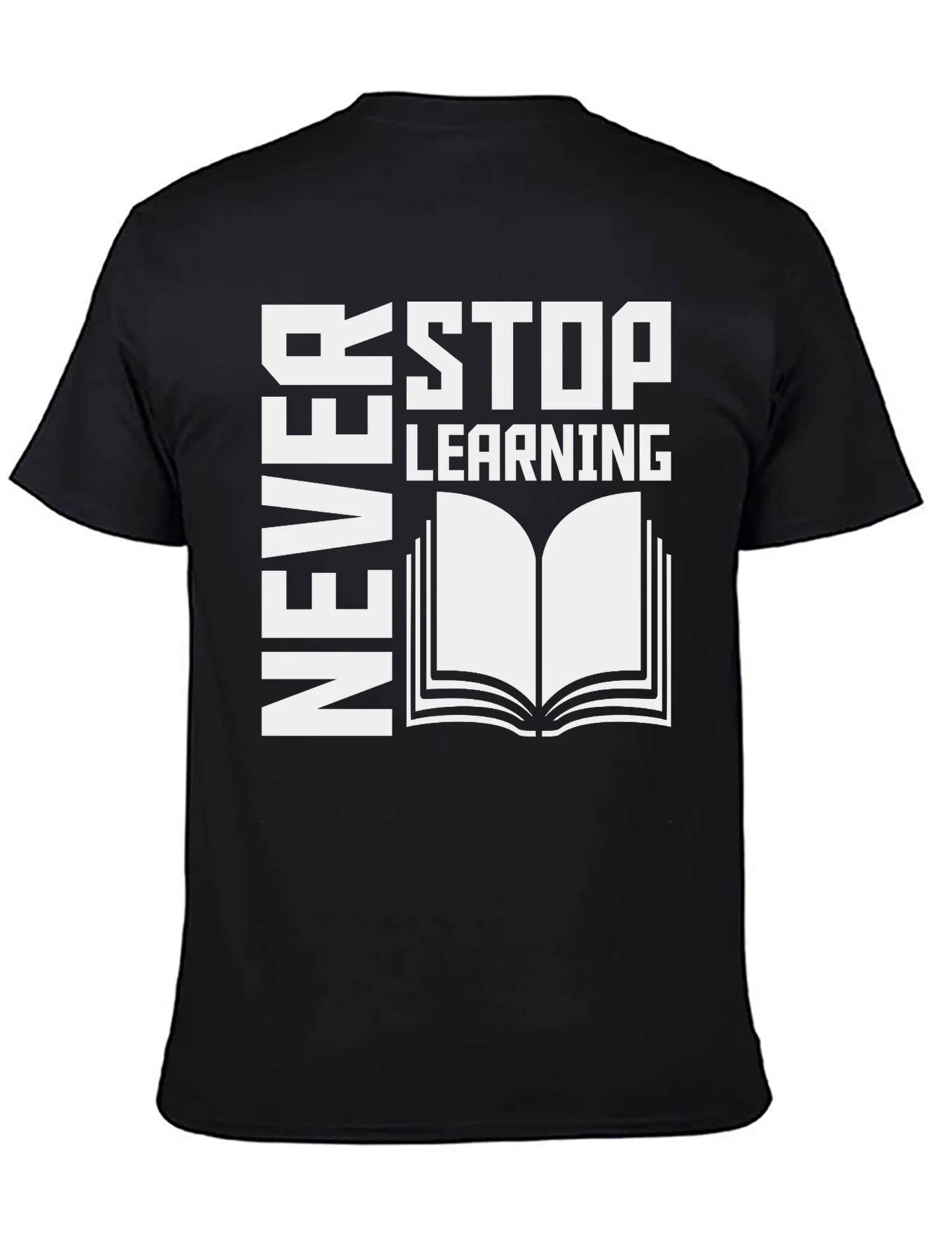 Camiseta Negra Nunca Dejes de Aprender