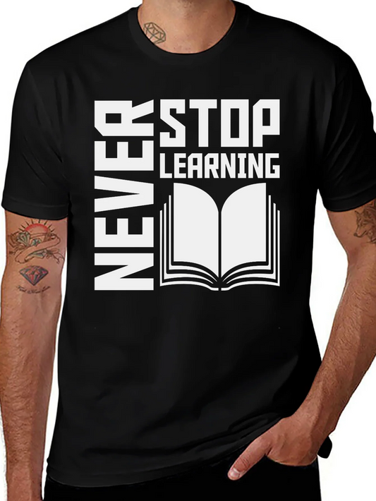 Camiseta Negra Nunca Dejes de Aprender