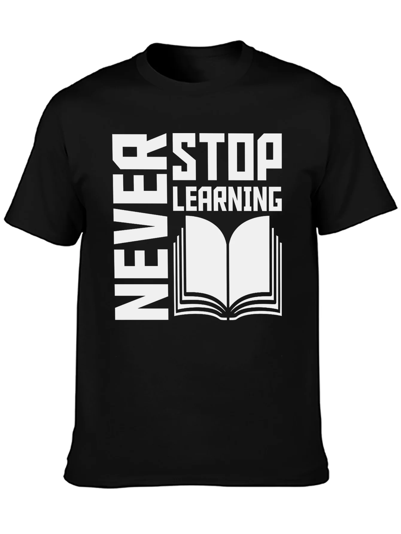 Camiseta Negra Nunca Dejes de Aprender