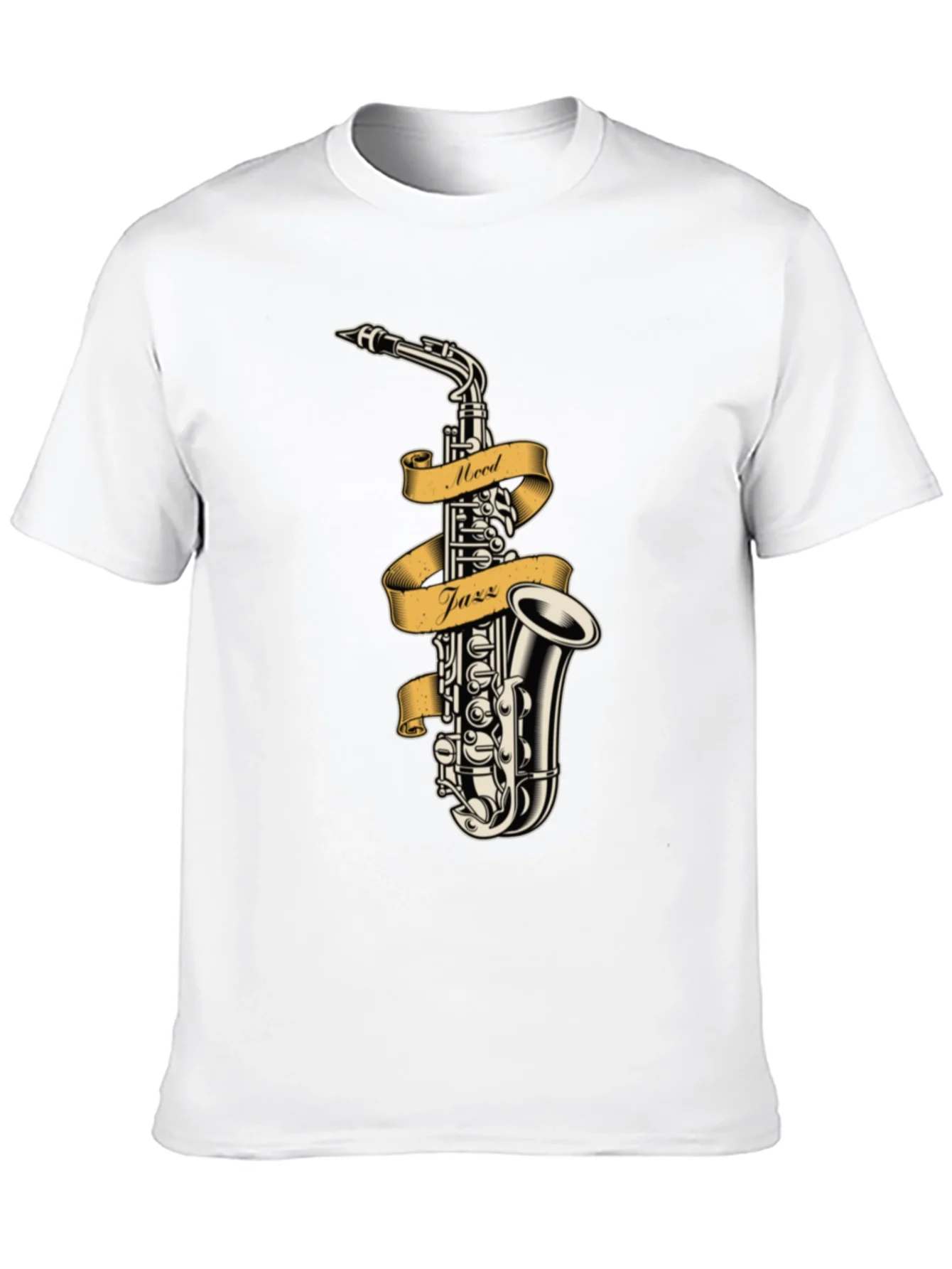 Camiseta Negra con Dise?o de Saxof¨®n Mood Jazz