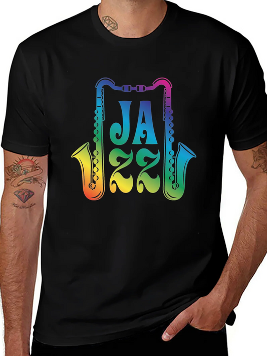 Camiseta Negra Jazz Arco¨ªris para Amantes de la M¨²sica