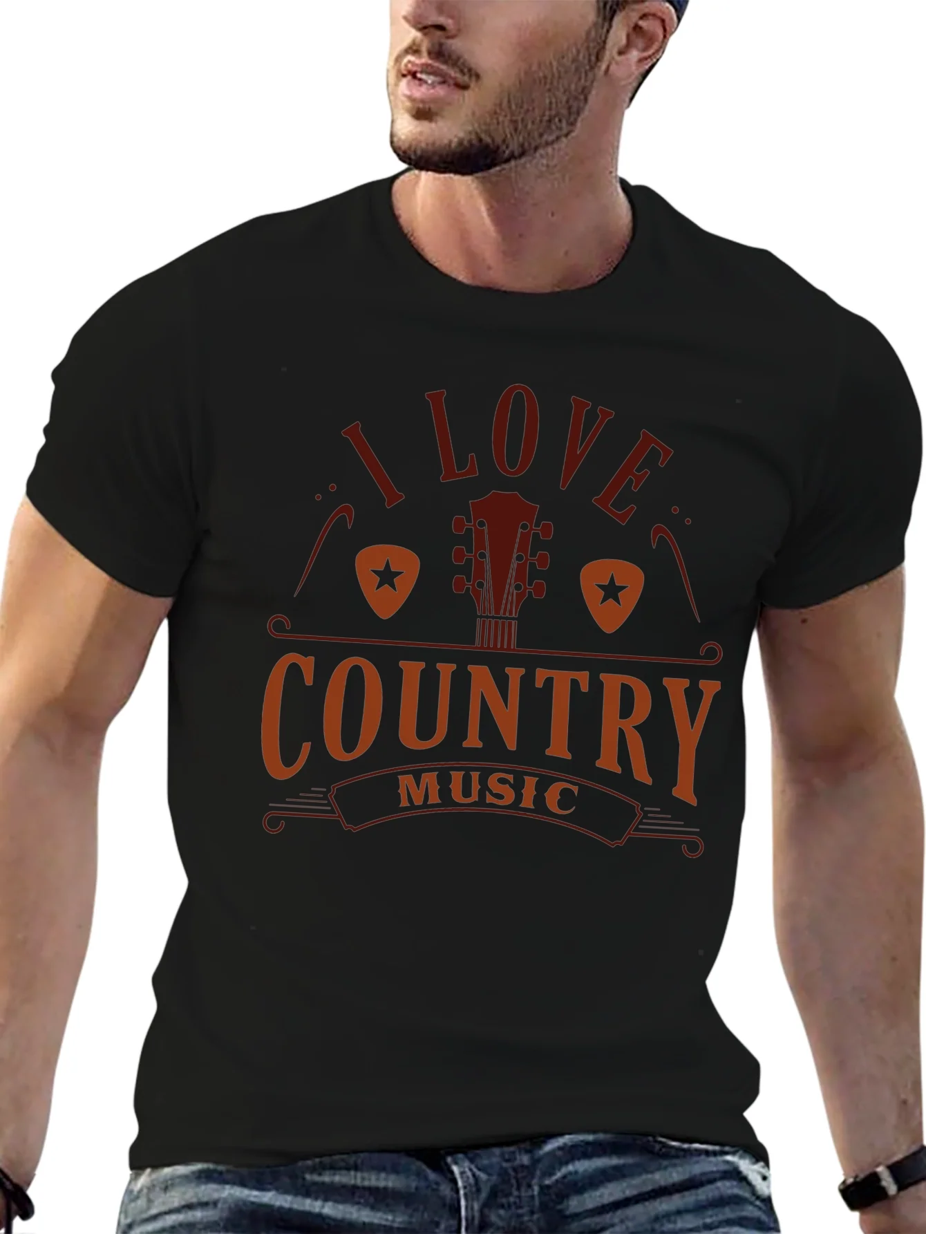 Camiseta Negra I Love Country Music