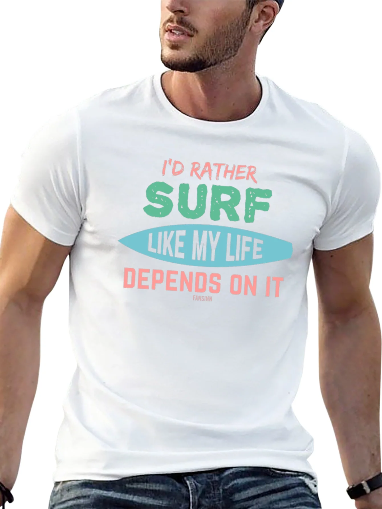 Camiseta Negra Prefiero Surfear Dise?o Original