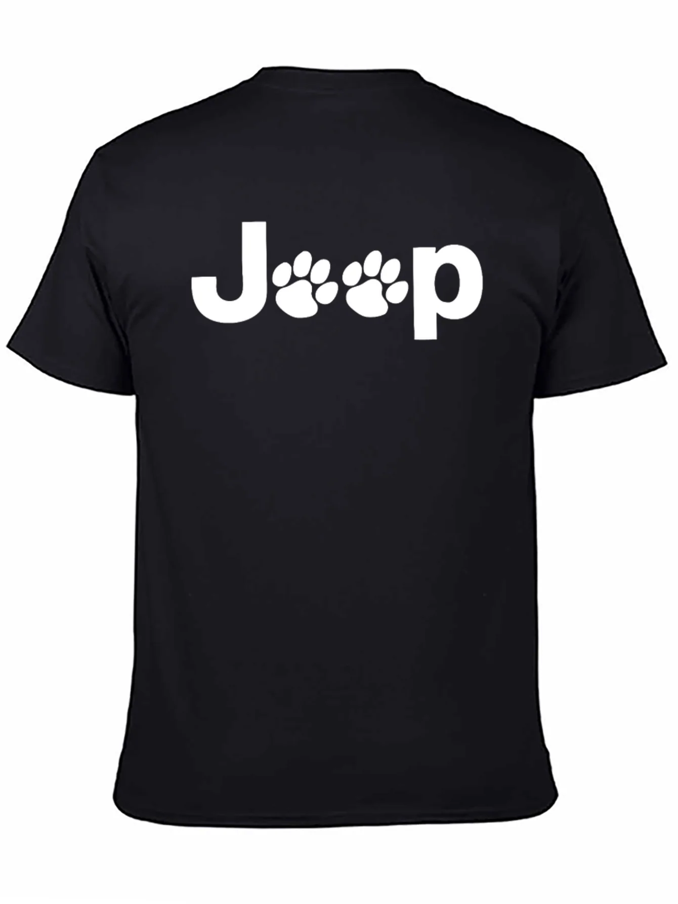 Camiseta Negra Jeep con Huellas de Pata