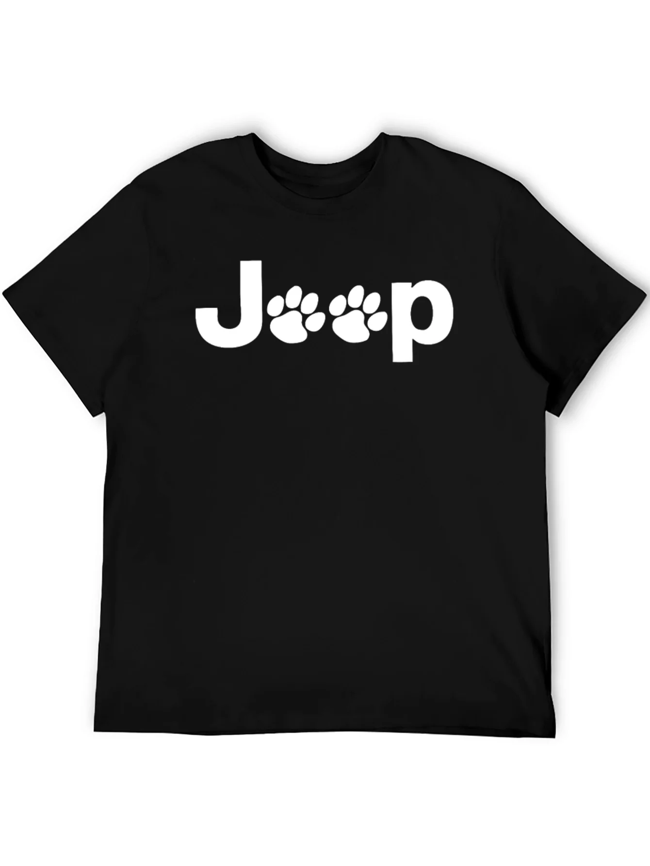 Camiseta Negra Jeep con Huellas de Pata