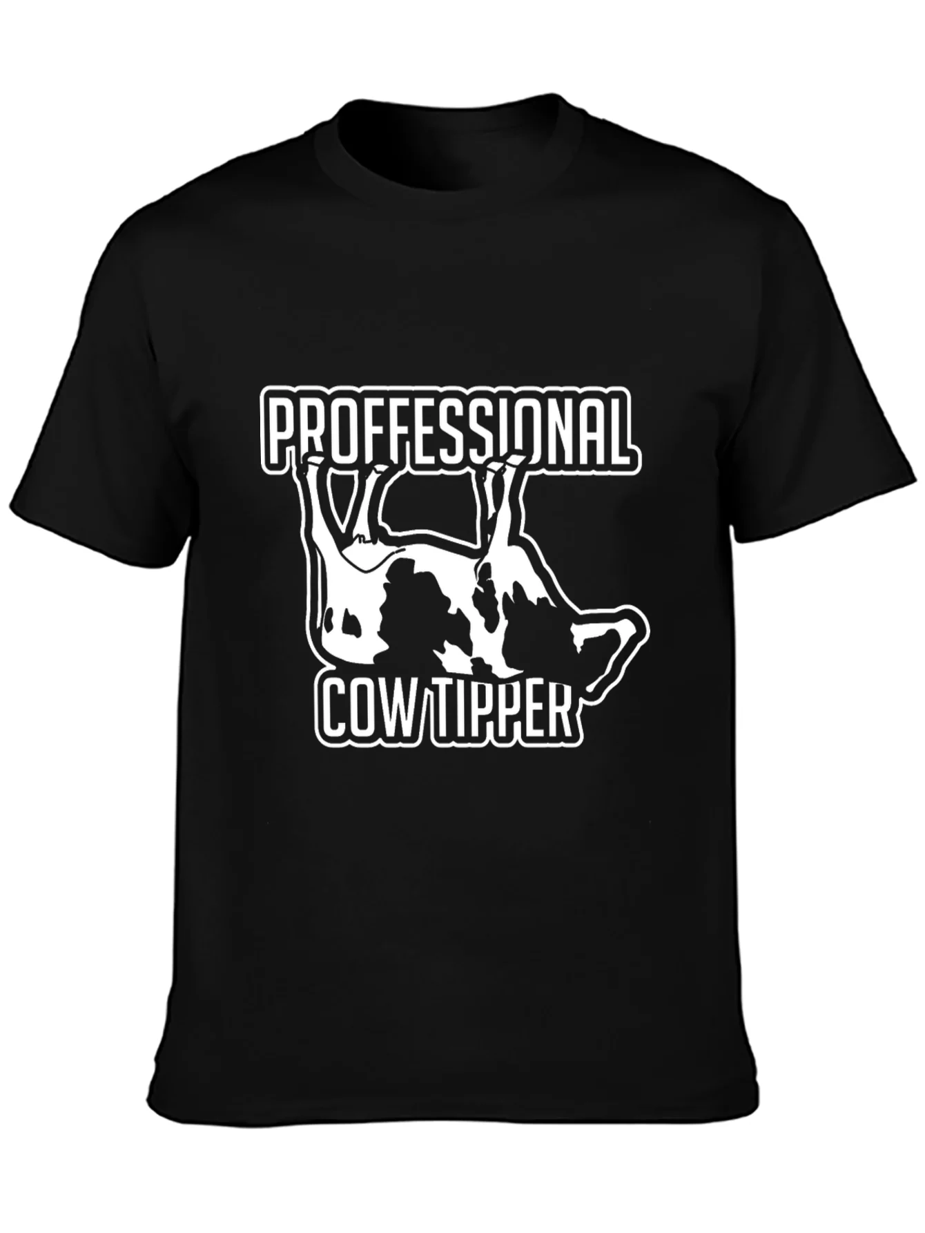 Camiseta Negra: Profesional Volteador de Vacas