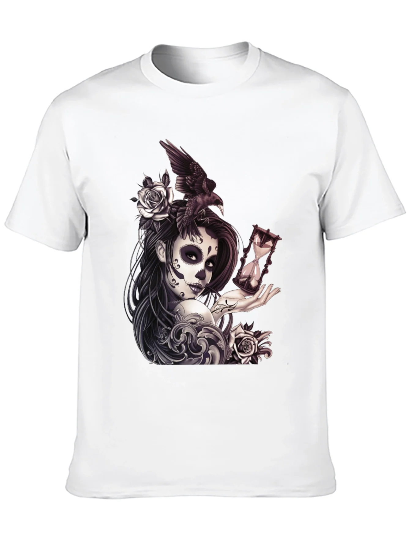 Camiseta Negra con Dise?o D¨ªa de Muertos