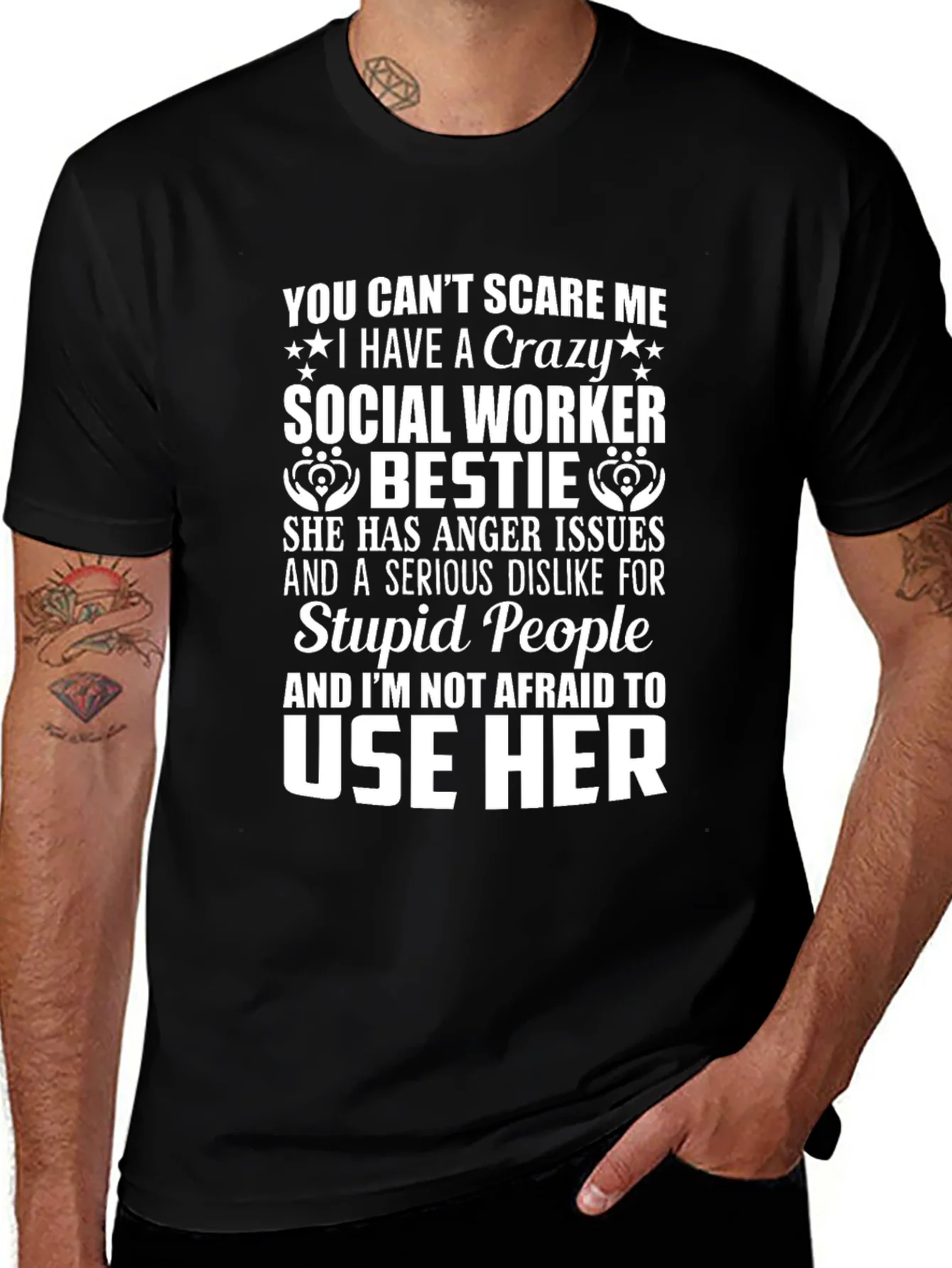 Camiseta con Dise?o Trabajador Social Loco Bestie
