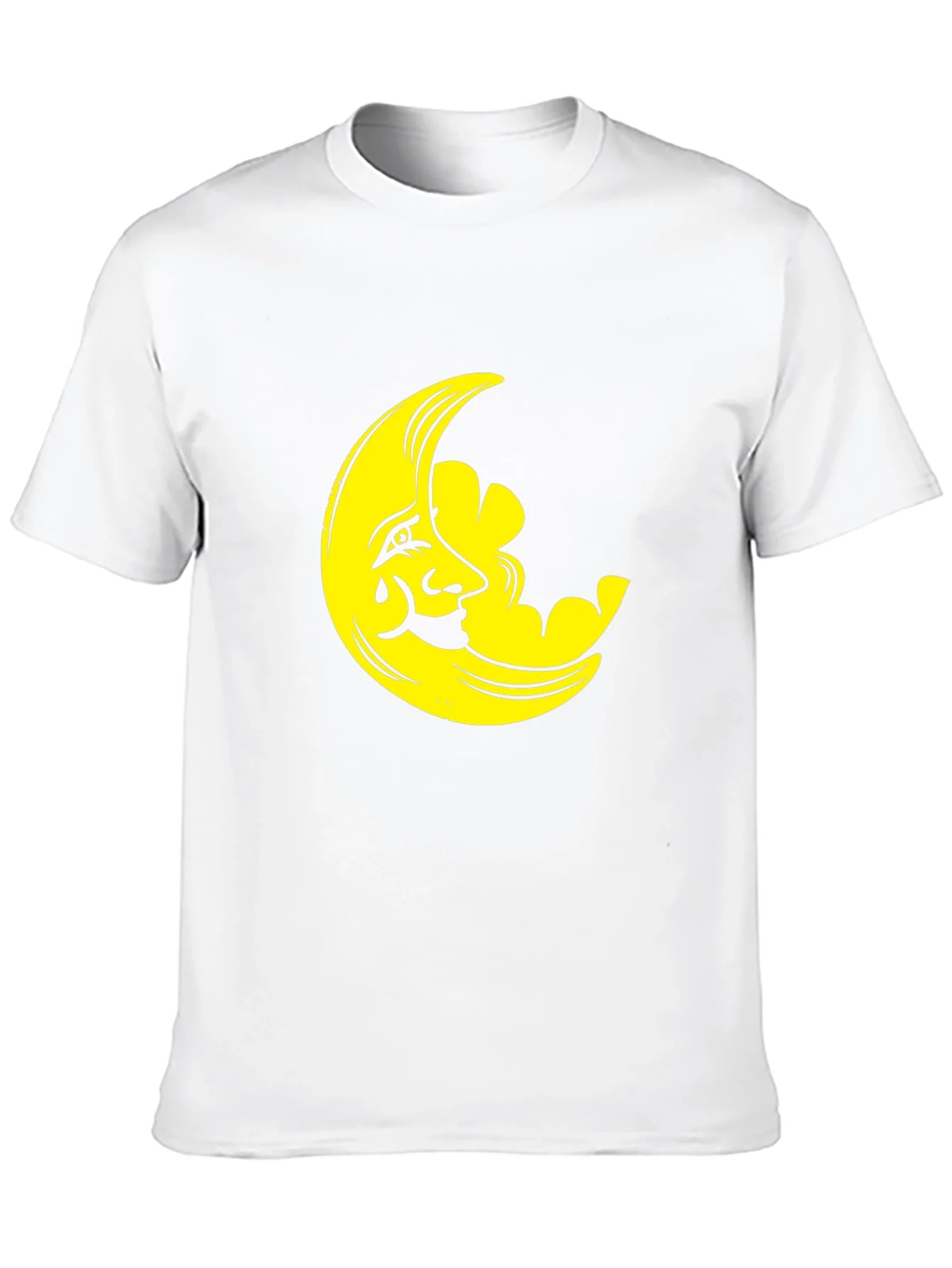 Camiseta Negra con Dise?o de Luna Amarilla