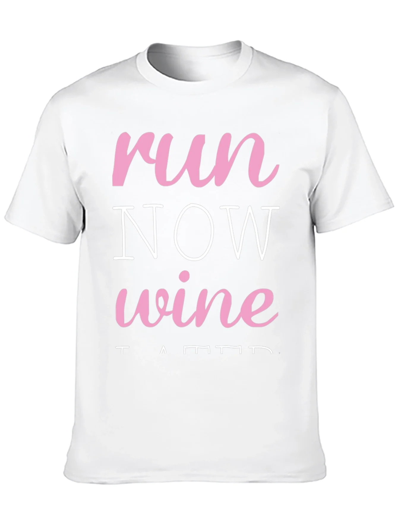 Camiseta Negra con Estampado Run Now Wine Later