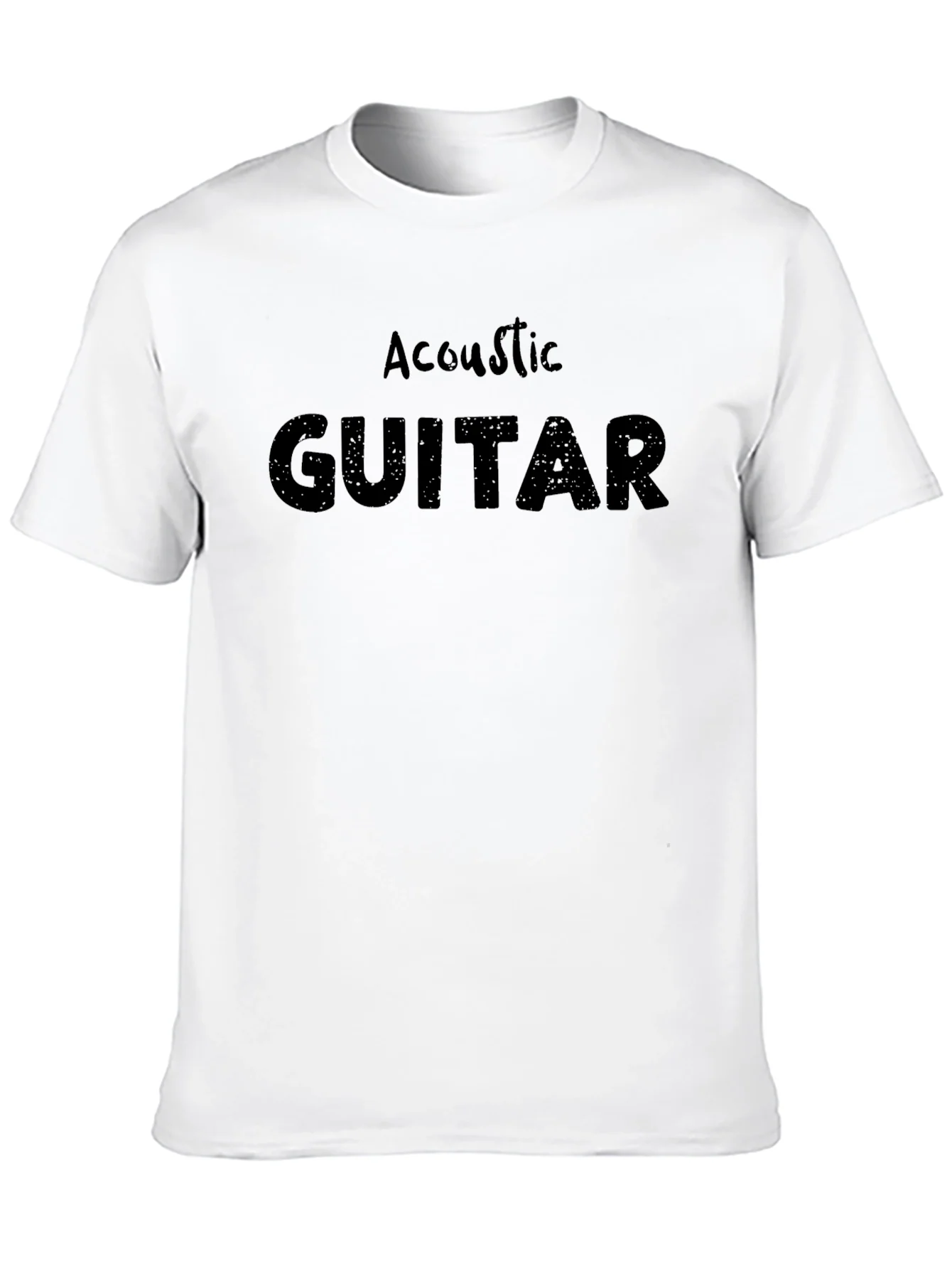 Camiseta Negra Acoustic Guitar Hombre Casual