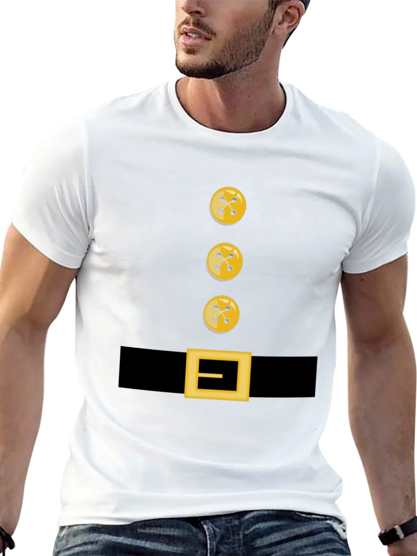 Rebbecca Novelty Button and Belt Graphic T-Shirt