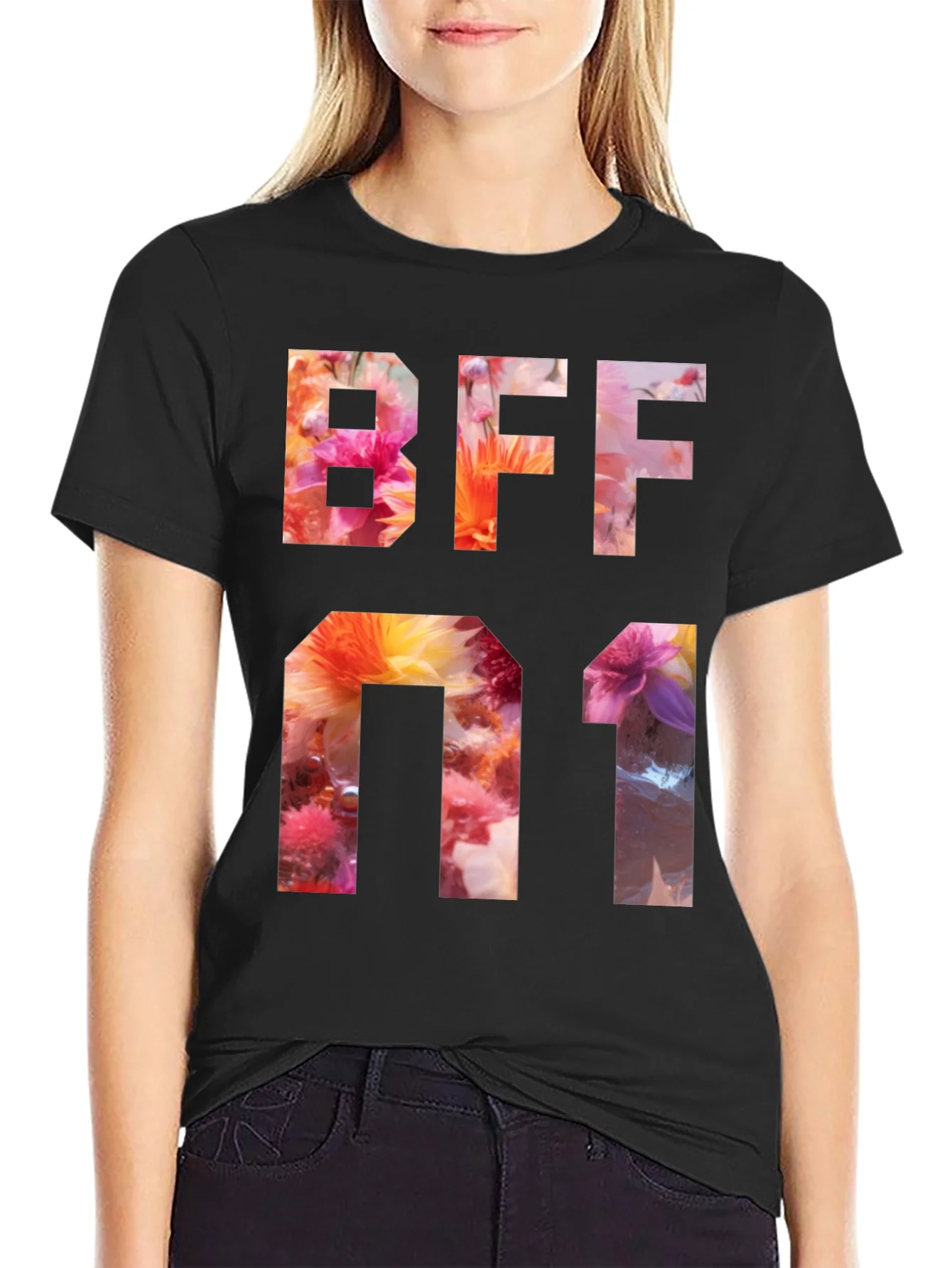 Camiseta BFF #1 Floral - Dise?o Exclusivo