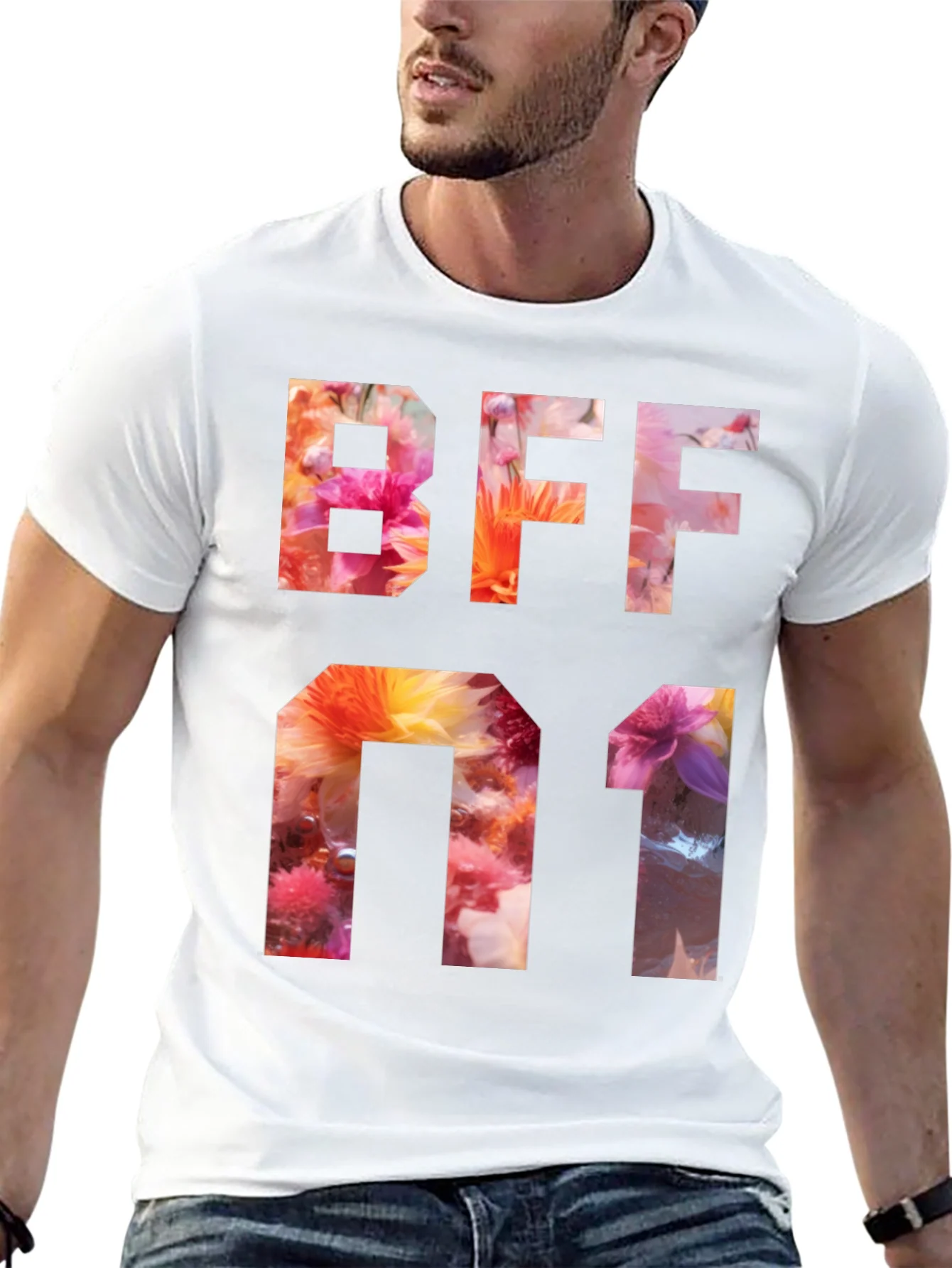 Camiseta BFF #1 Floral - Dise?o Exclusivo