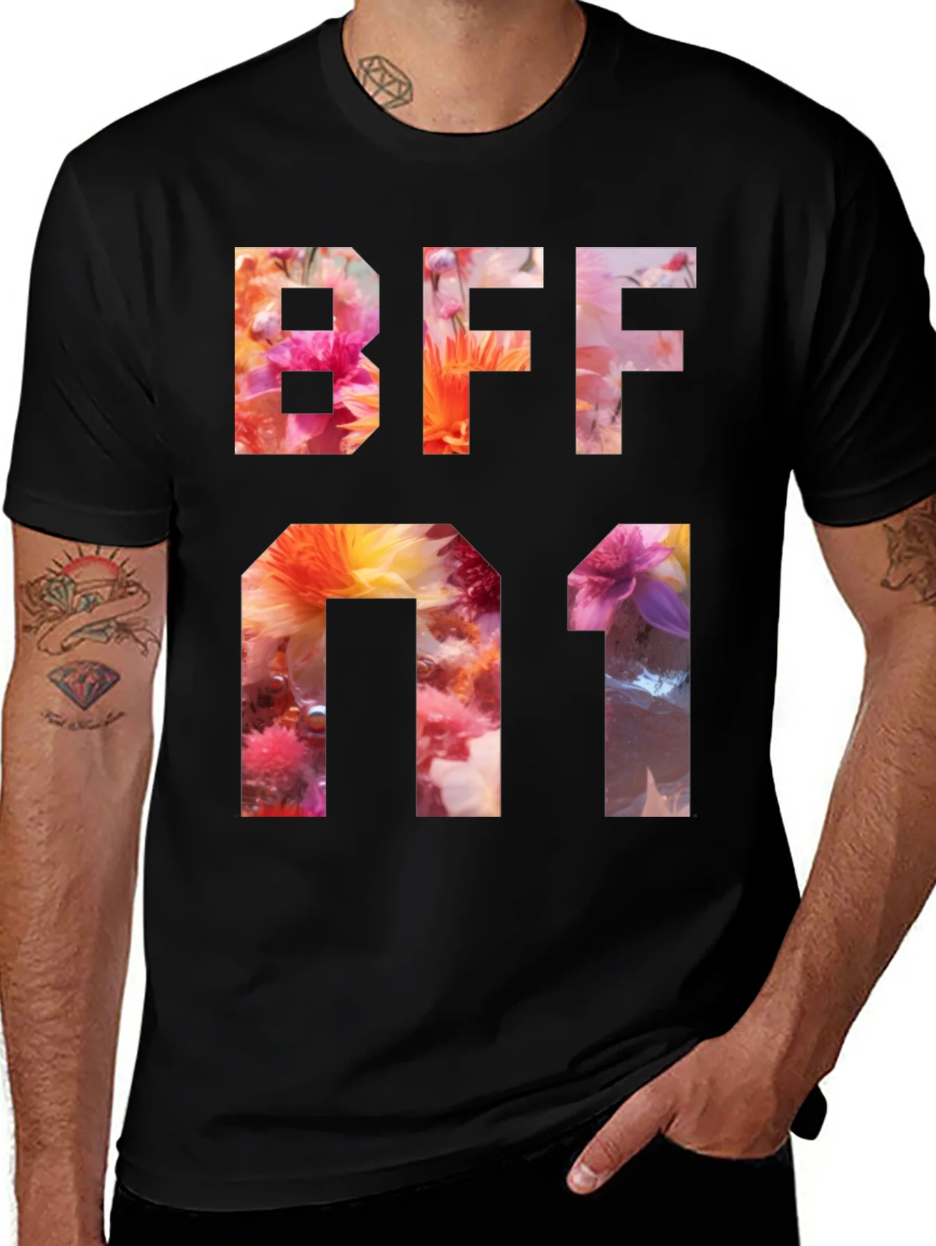 Camiseta BFF #1 Floral - Dise?o Exclusivo