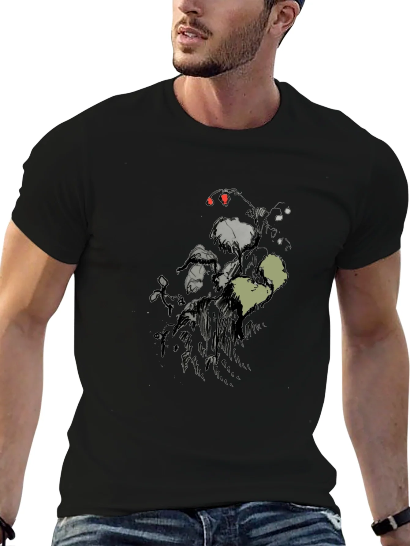 Rebbecca Mens Black Graphic Print Short Sleeve T-Shirt