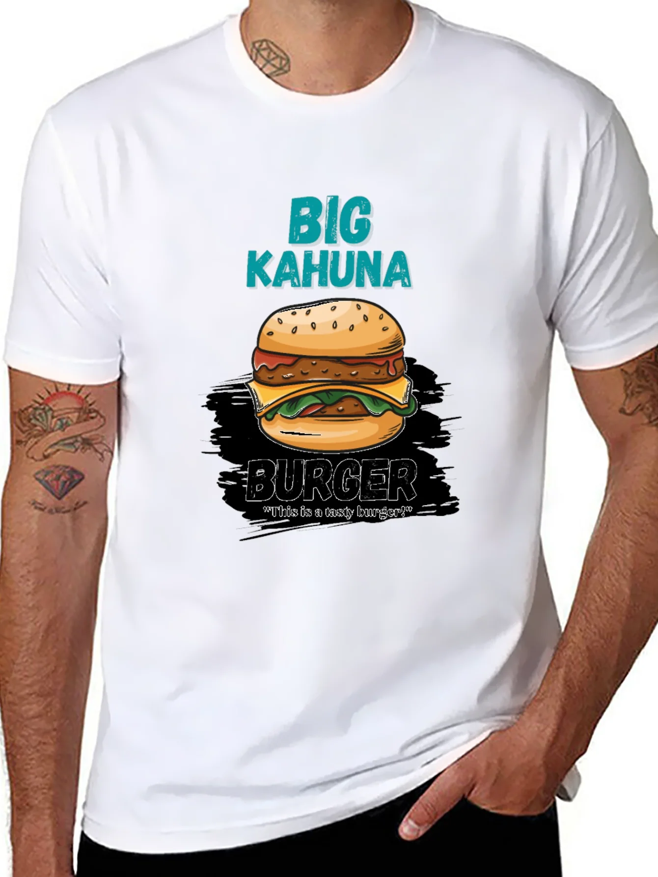 Camiseta Hombre Negra Estampado Big Kahuna Burger