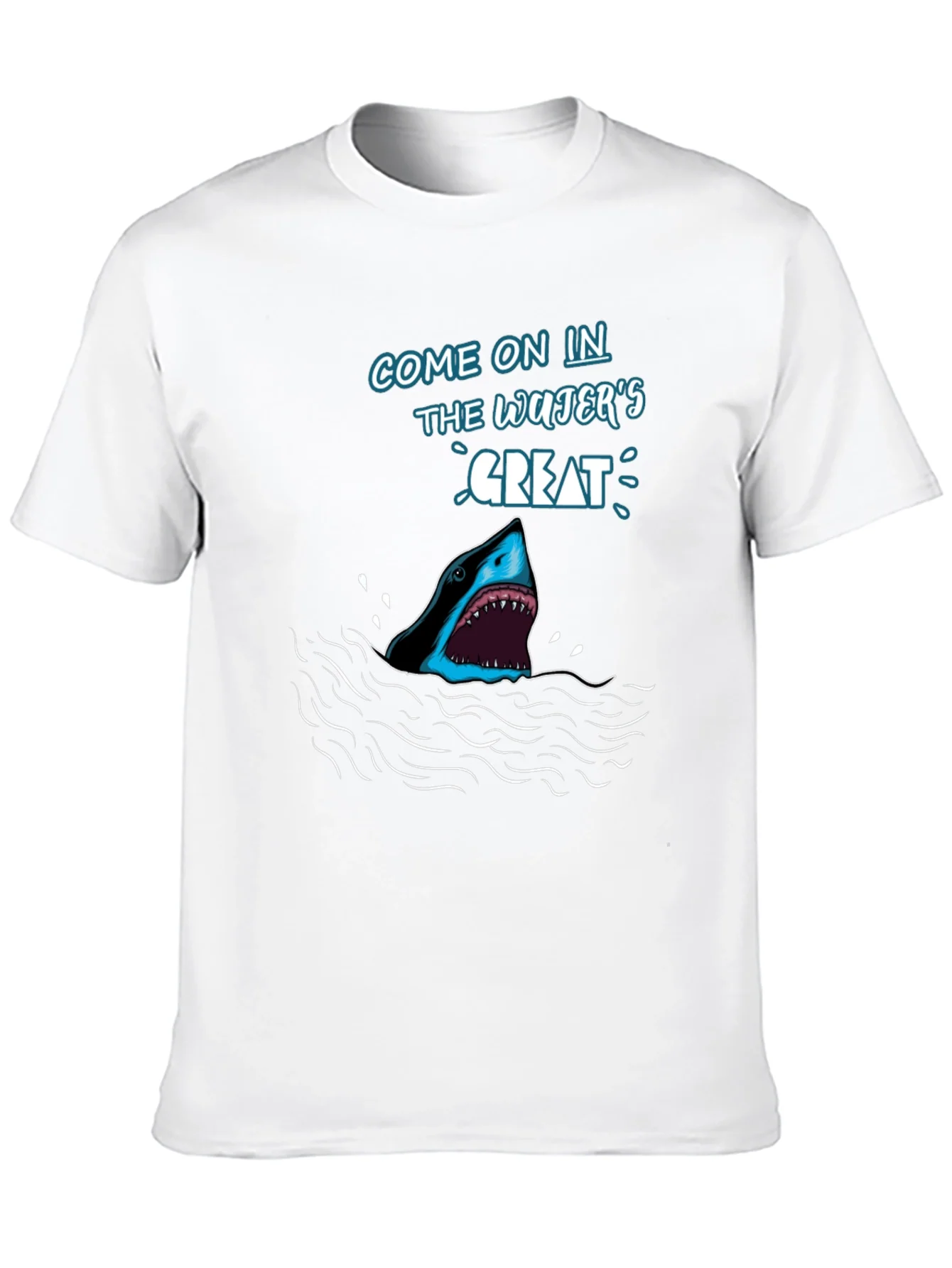 Camiseta Negra Tibur¨®n El Agua Est¨¢ Genial