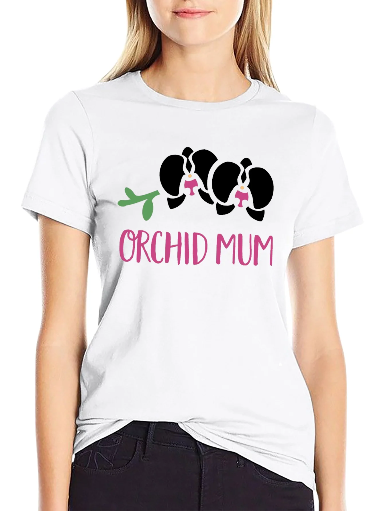 Camiseta Negra Orqu¨ªdea Mam¨¢ Dise?o Floral