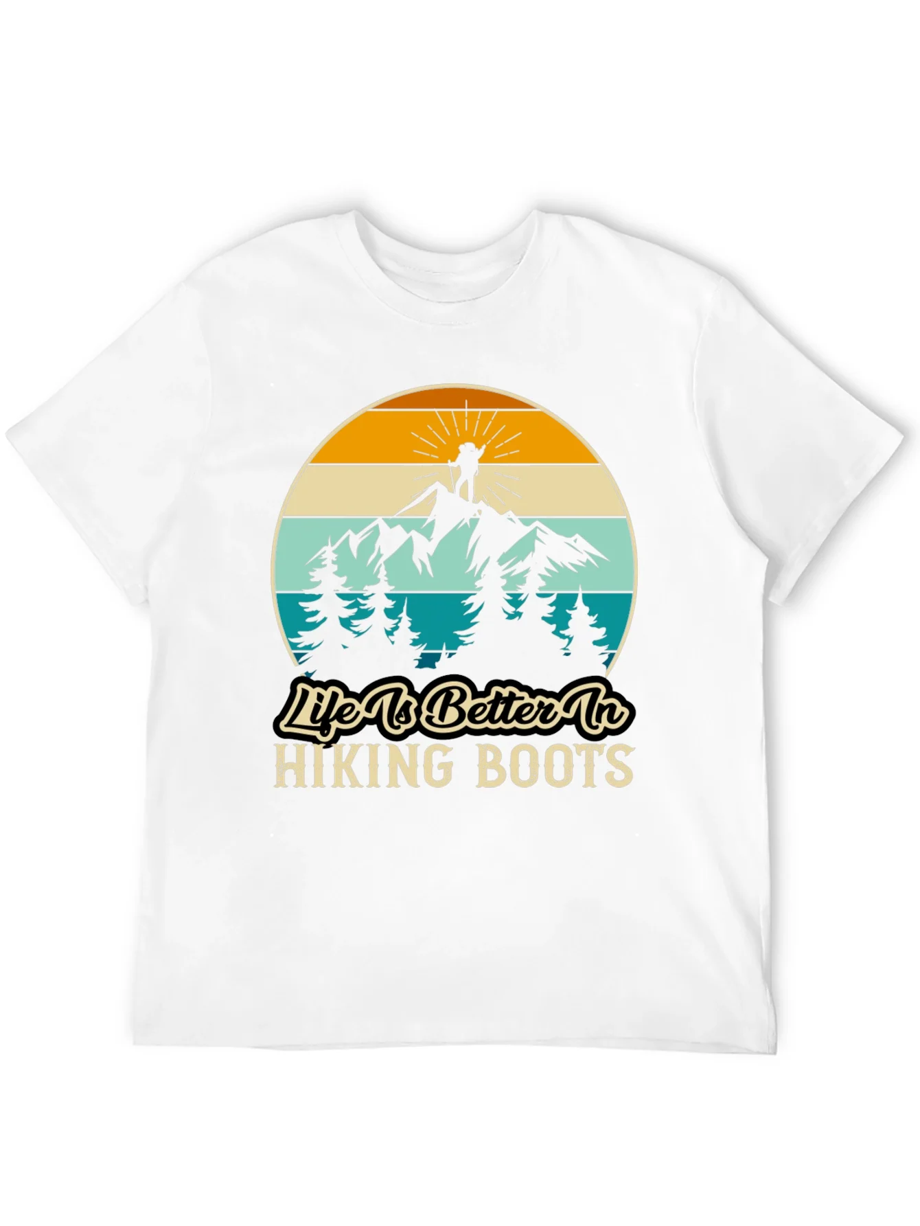 Camiseta Negra Life is Better in Hiking Boots