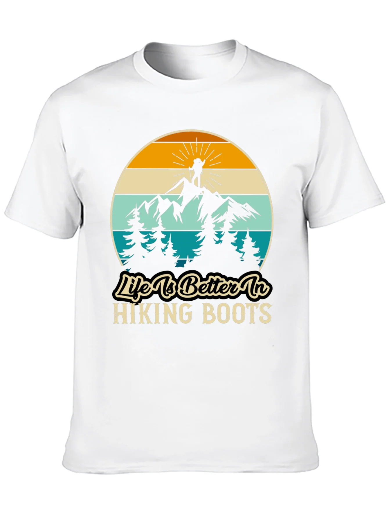 Camiseta Negra Life is Better in Hiking Boots