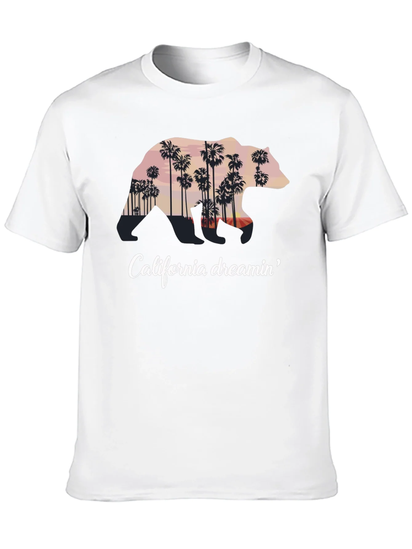 Camiseta Negra California Dreamin Oso Palm Trees