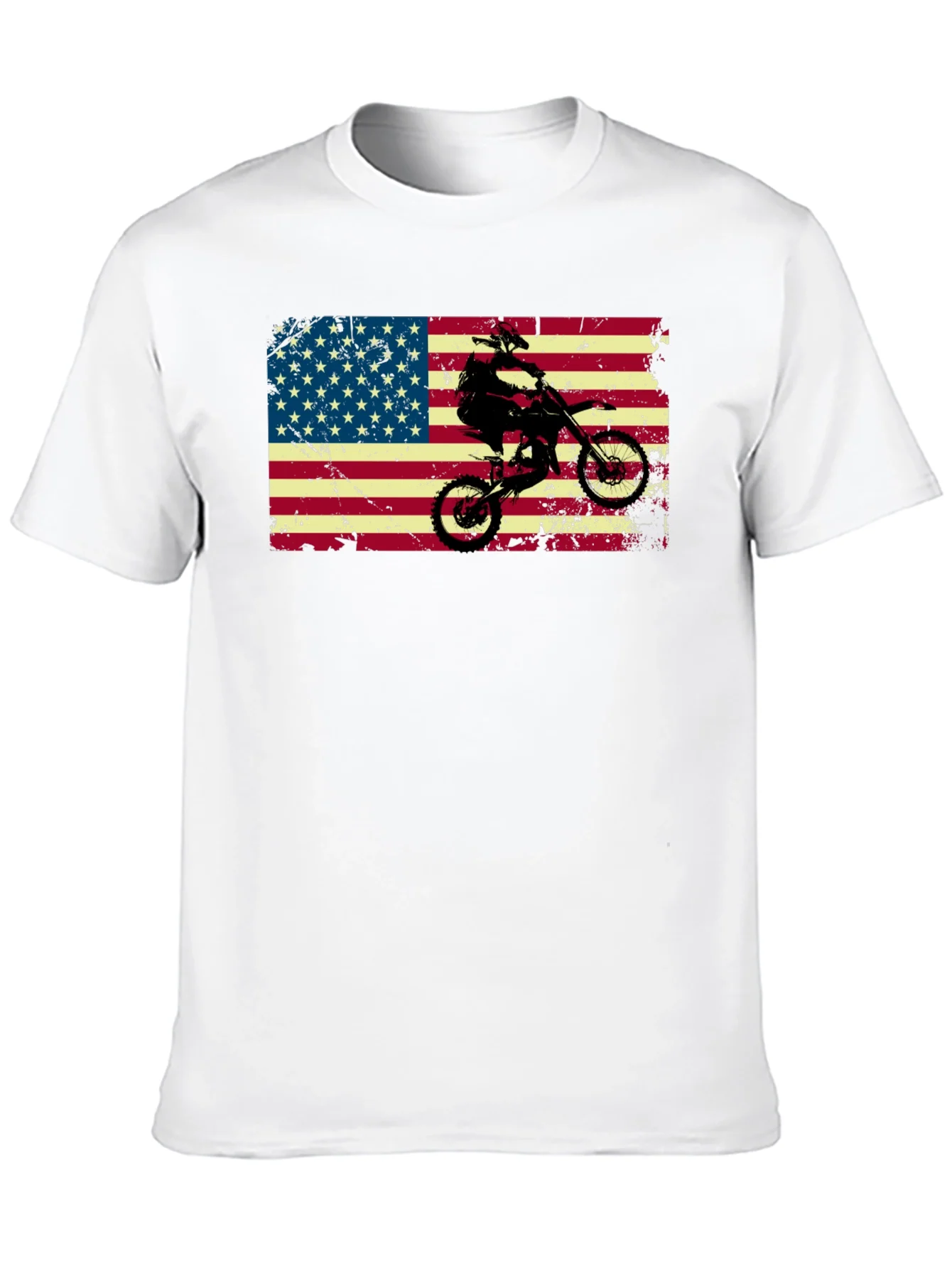 Camiseta Negra con Dise?o Americano y Motocross