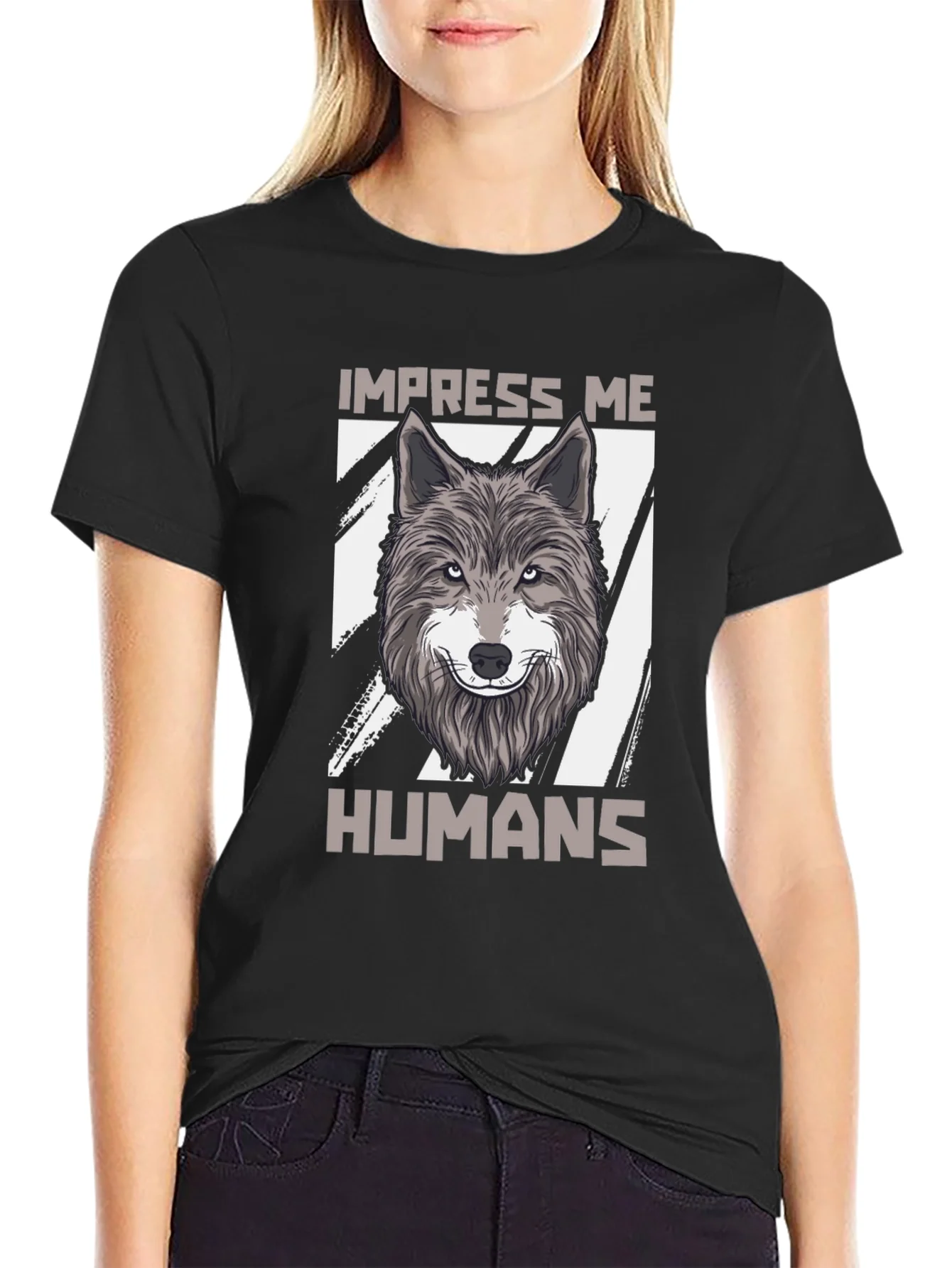 Rebbecca Impress Me Humans Wolf Graphic Tee