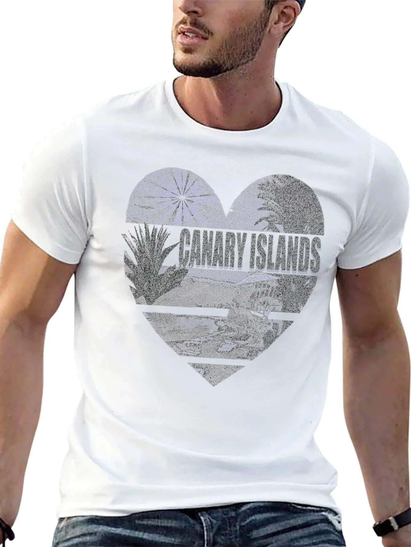 Camiseta Negra Islas Canarias Dise?o Coraz¨®n