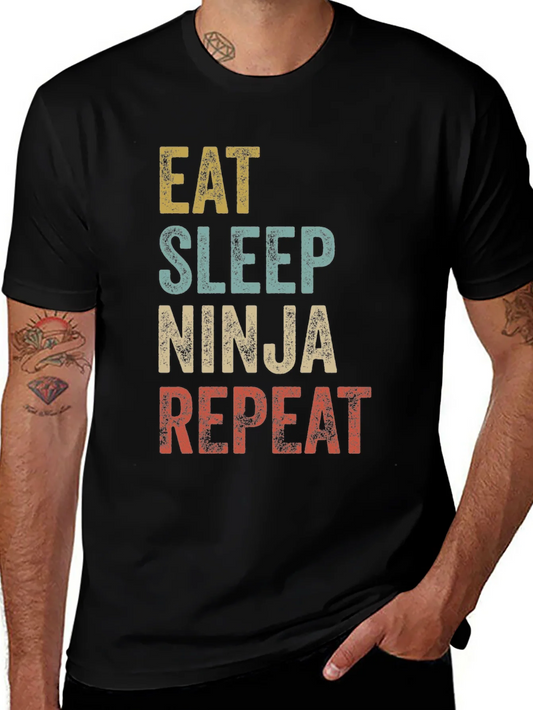 Camiseta Ninja: Come Duerme Lucha Repite