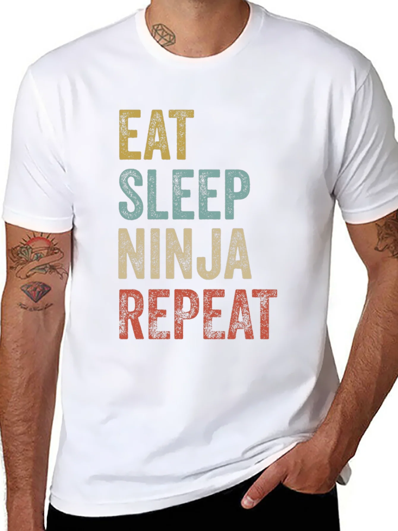 Camiseta Ninja: Come Duerme Lucha Repite