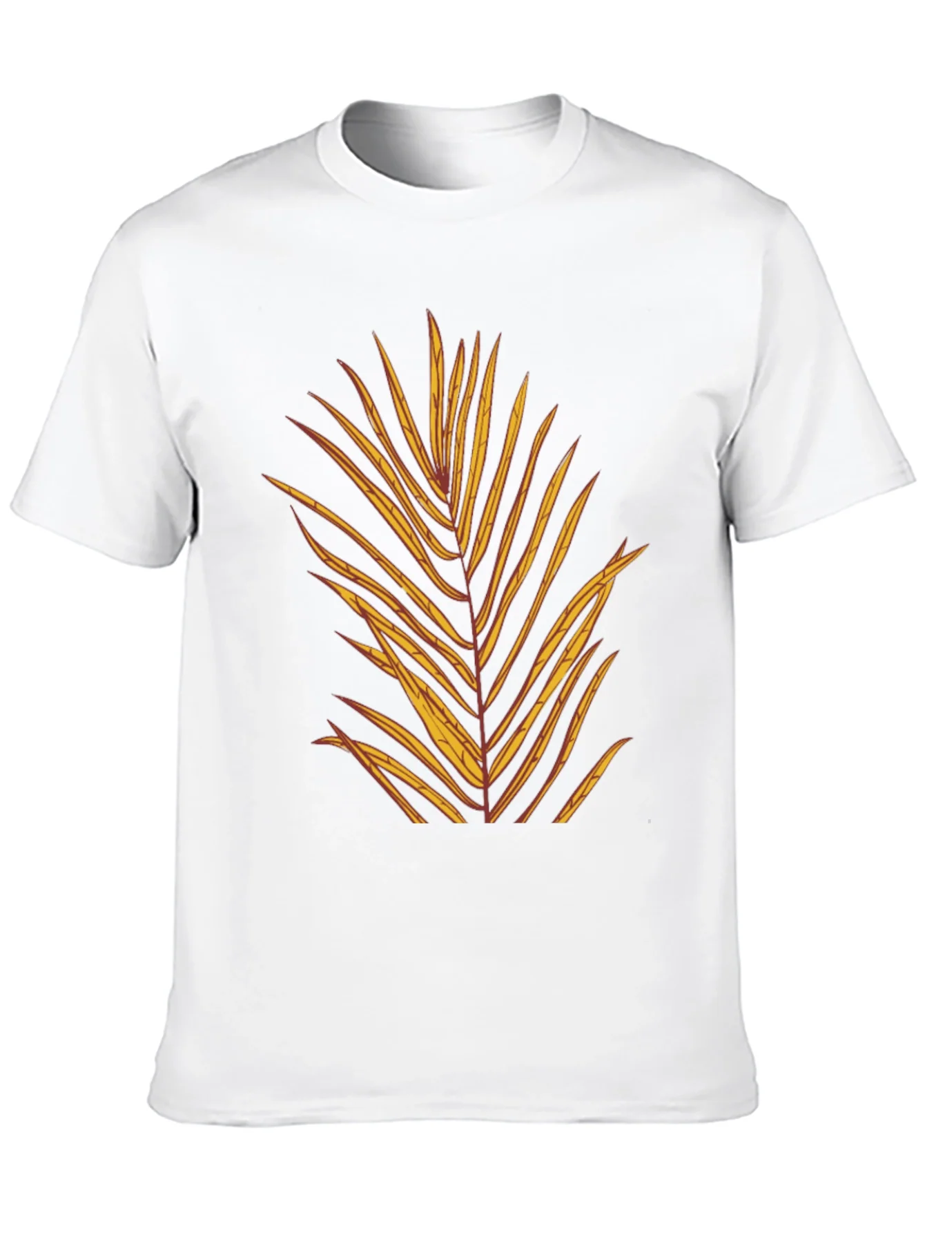 Camiseta Negra con Dise?o de Hoja Tropical