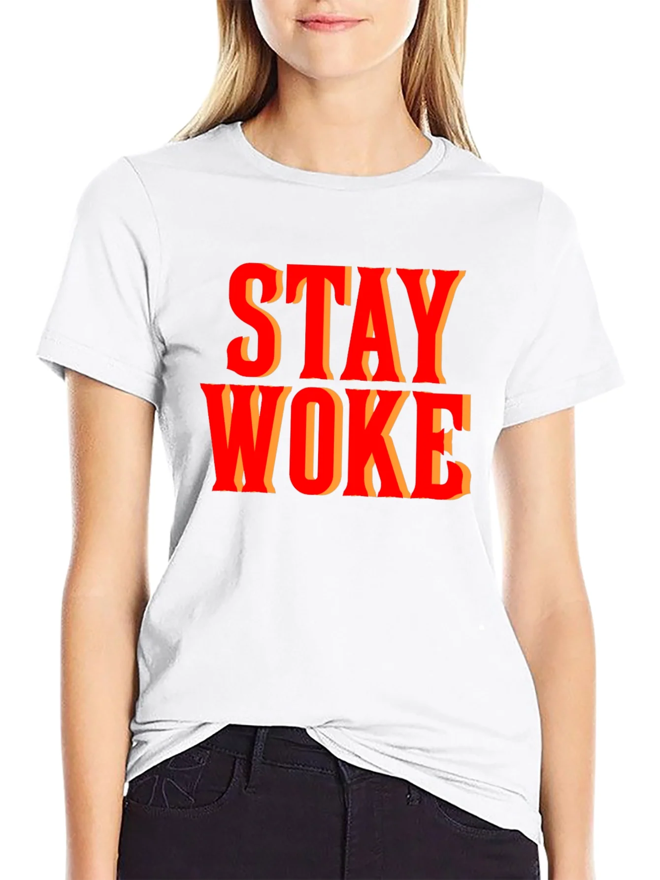 Camiseta Stay Woke Negra para Hombre