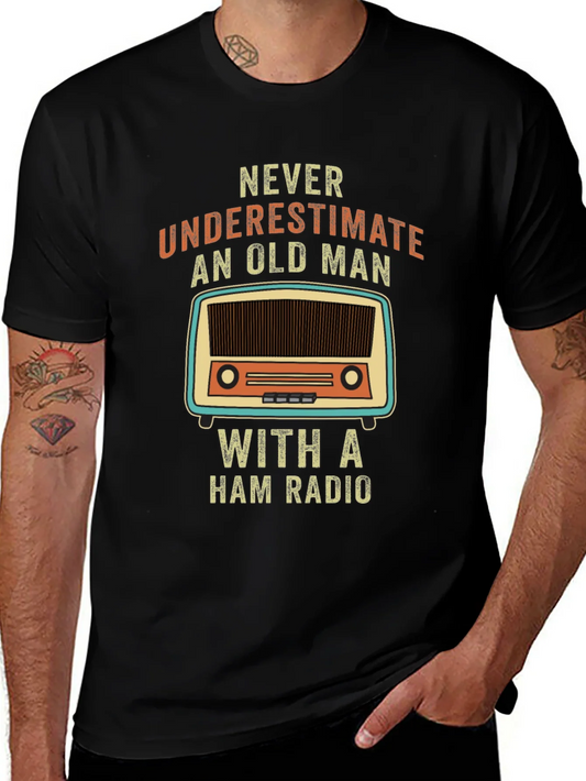 Camiseta Negra Hombre Radioaficionado - Nunca Subestimes