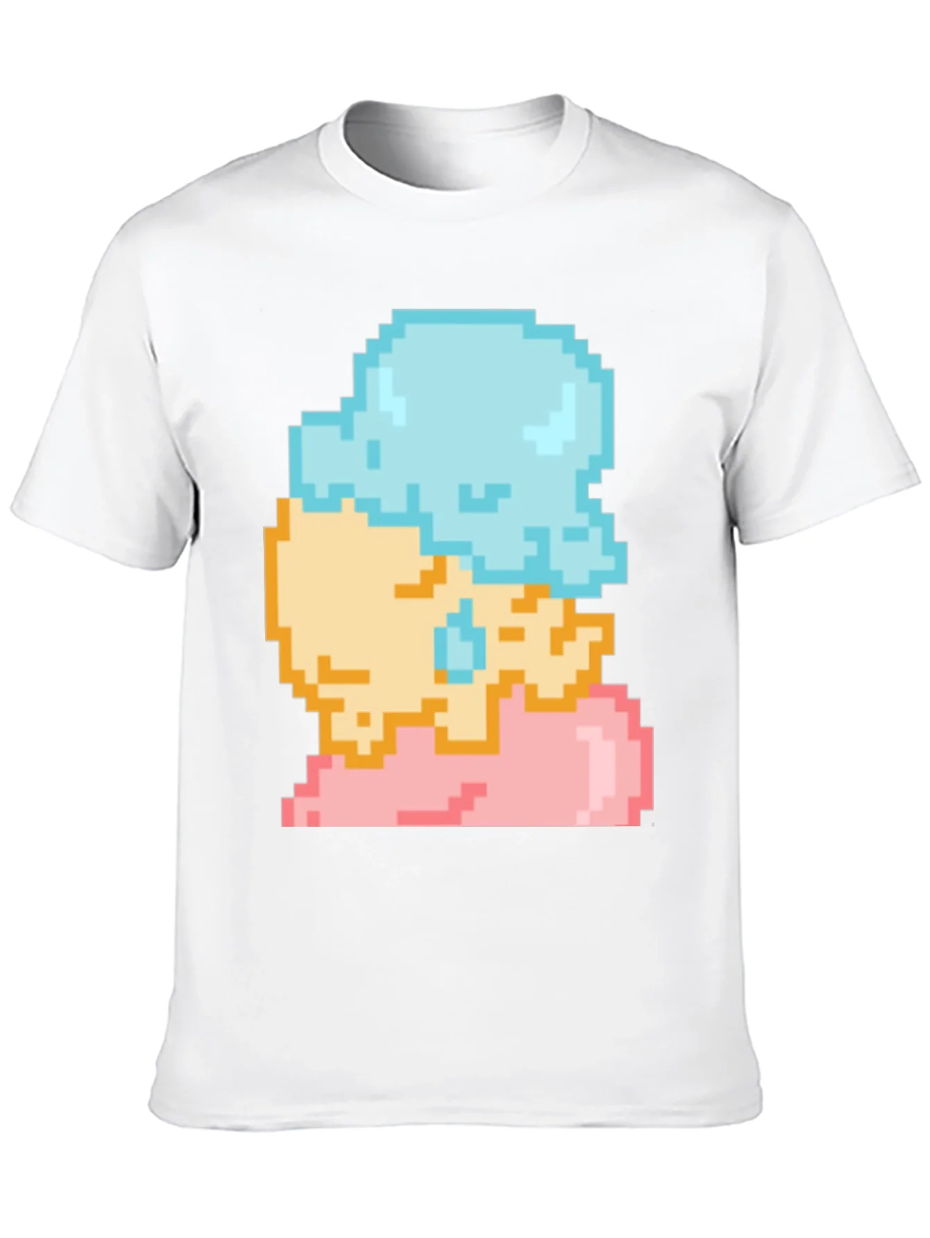 Camiseta Negra con Dise?o de Helado Pixelado