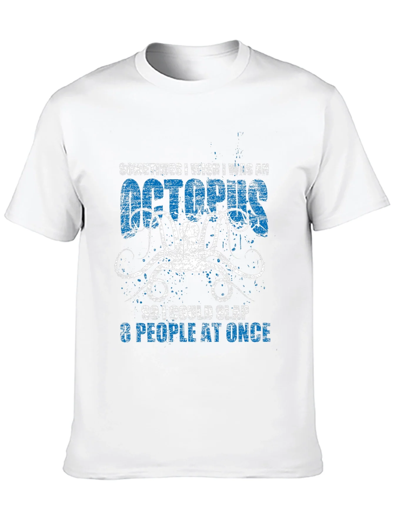 Camiseta Negra con Dise?o de Pulpo para Hombre