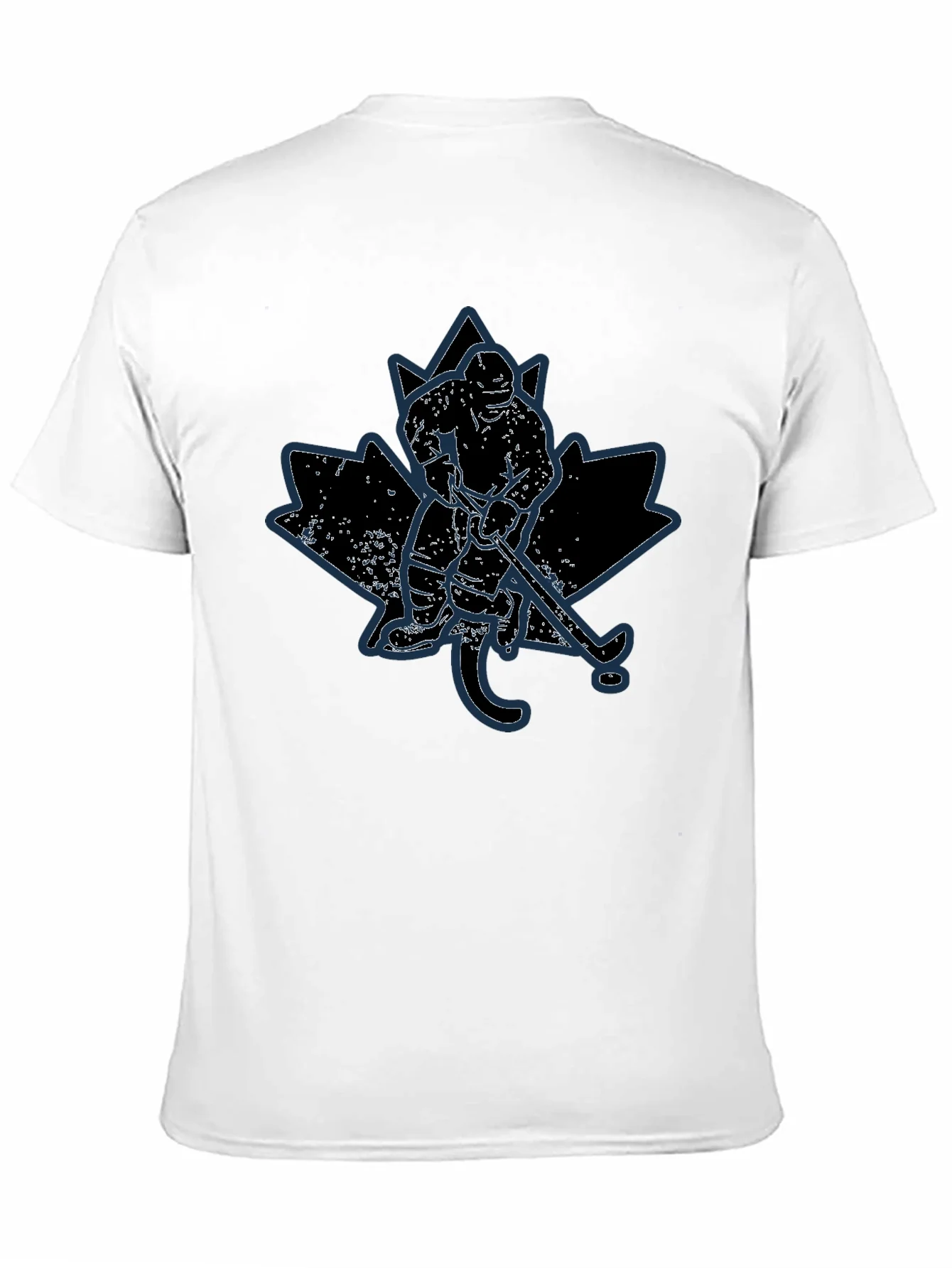 Camiseta Negra Hockey - Dise?o Hoja de Arce