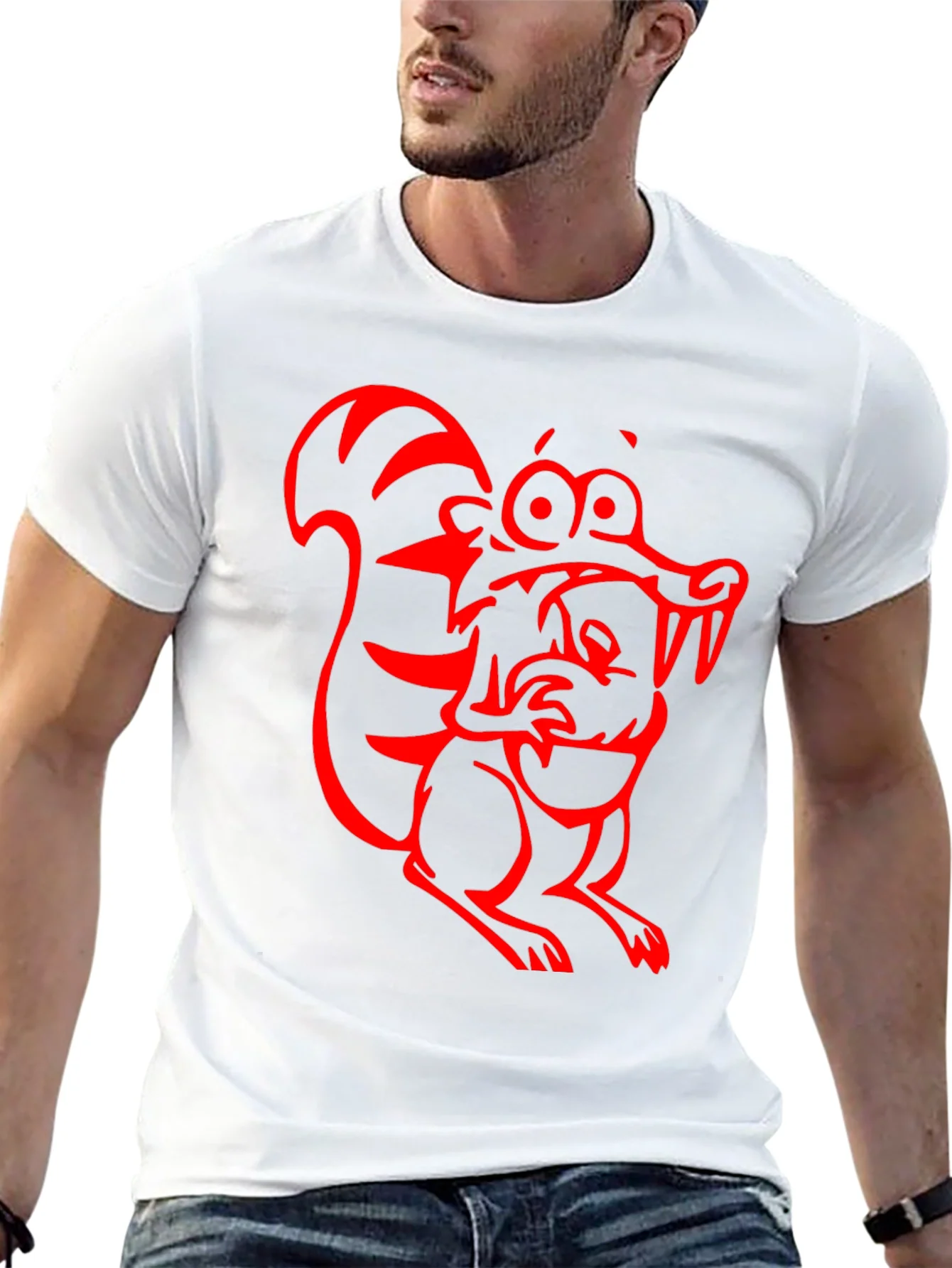 Rebbecca Cartoon Squirrel Graphic Tee - Black