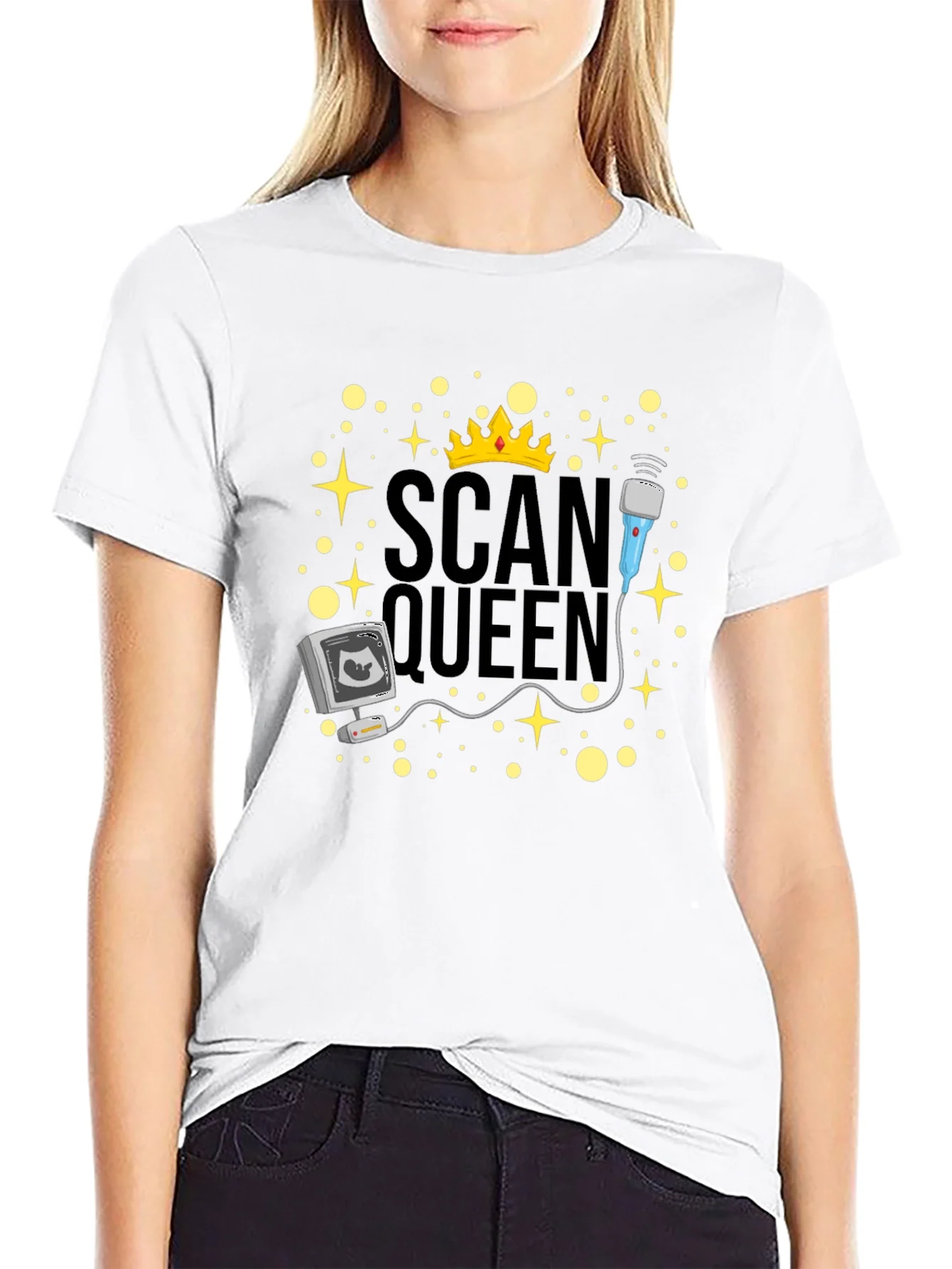 Rebbecca Scan Queen T-Shirt - Ultrasound Technician Gift