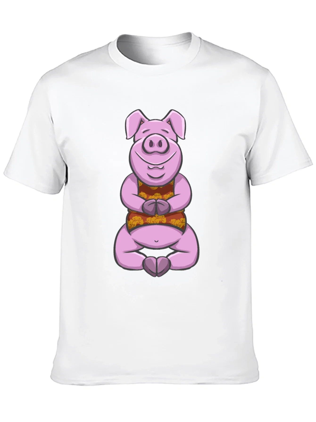 Rebbecca Meditating Pig T-Shirt - Zen Animal Design