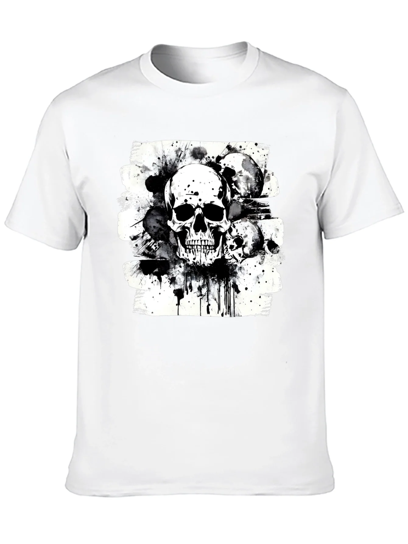 Camiseta Negra Estampado Calaveras