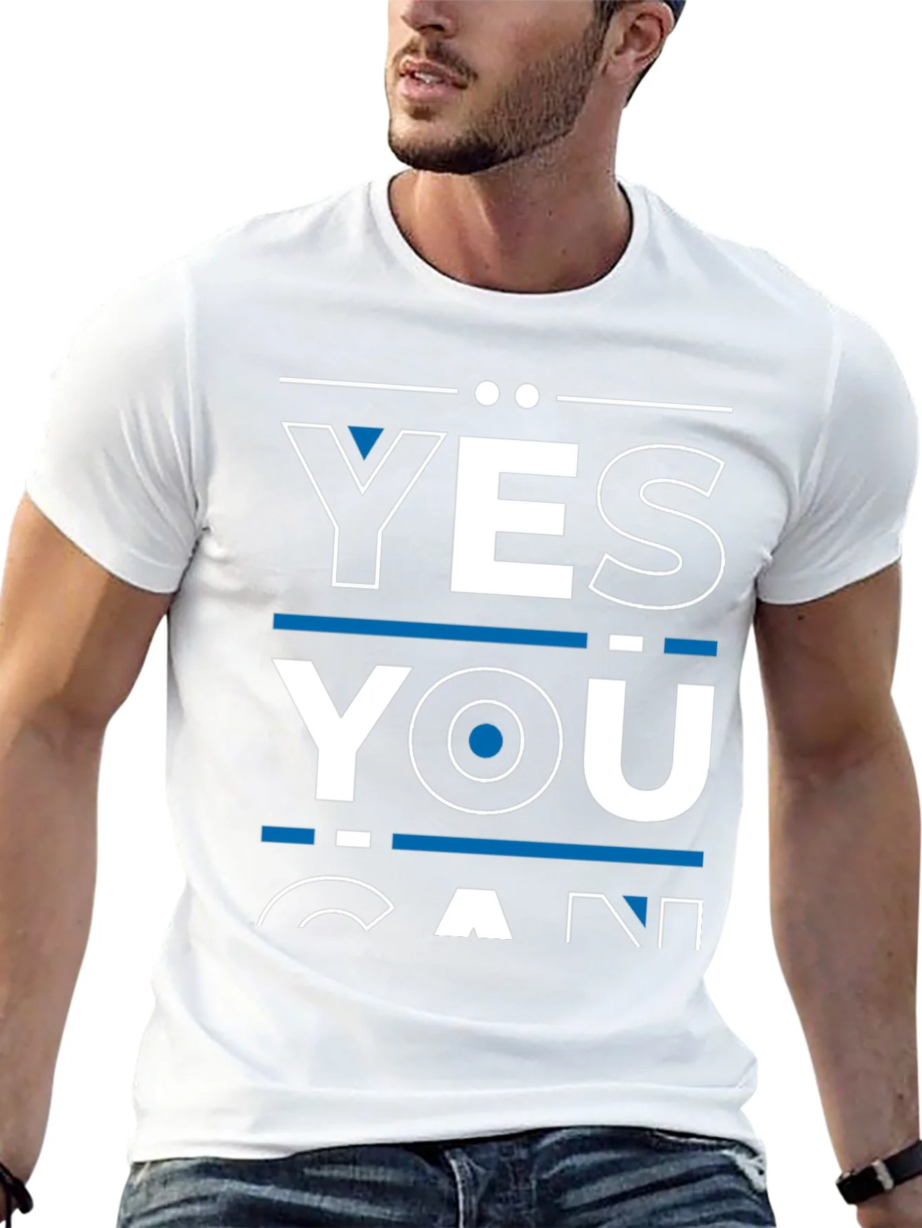 Camiseta Yes You Can Negra para Hombre