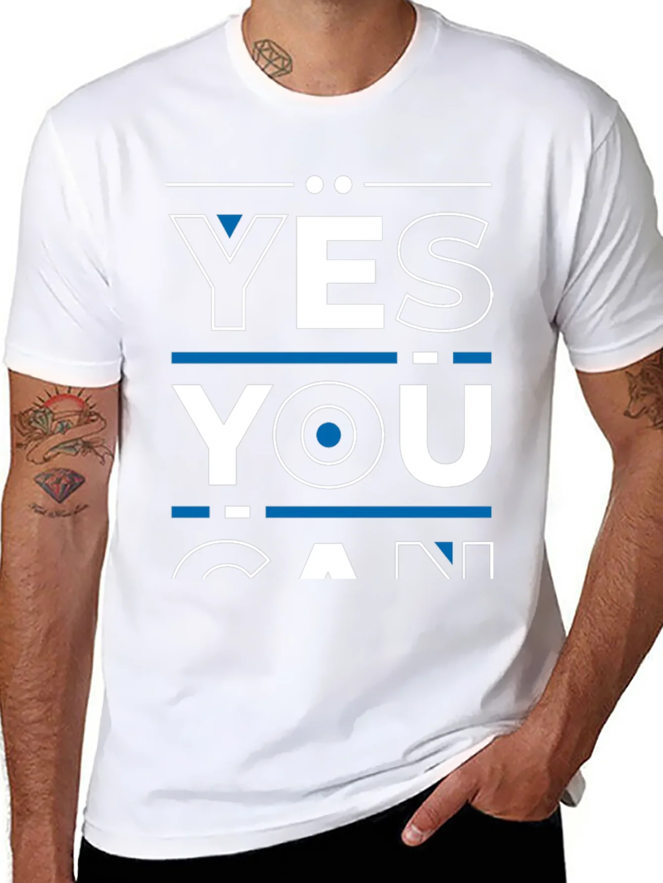Camiseta Yes You Can Negra para Hombre