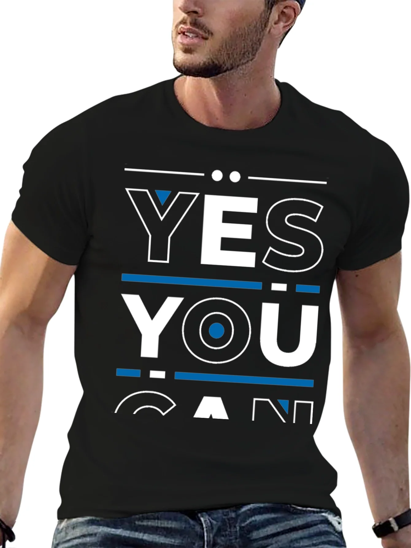 Camiseta Yes You Can Negra para Hombre