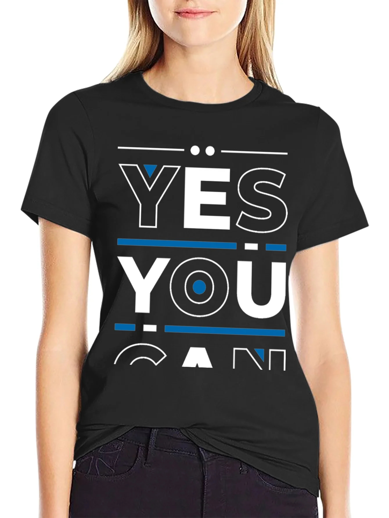 Camiseta Yes You Can Negra para Hombre